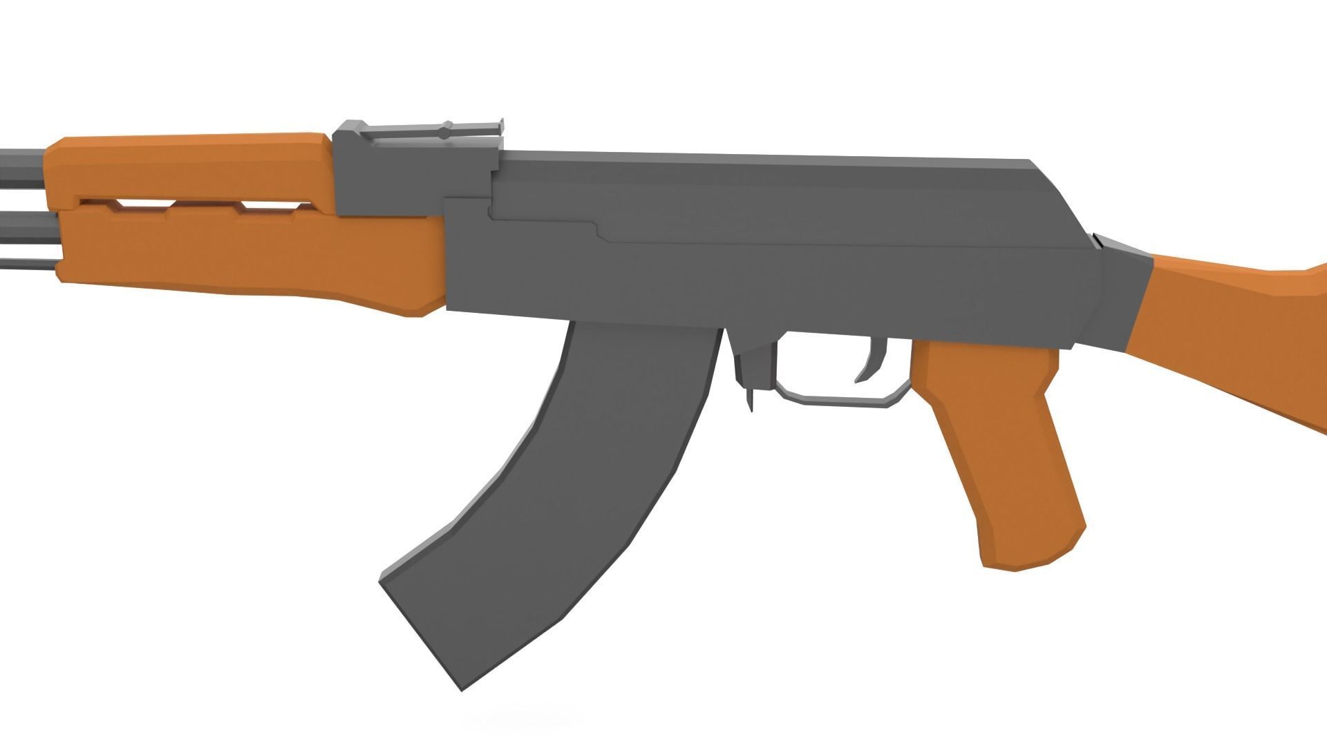AK-47 Assault Rifle Low Poly Free low-poly 3D model_4
