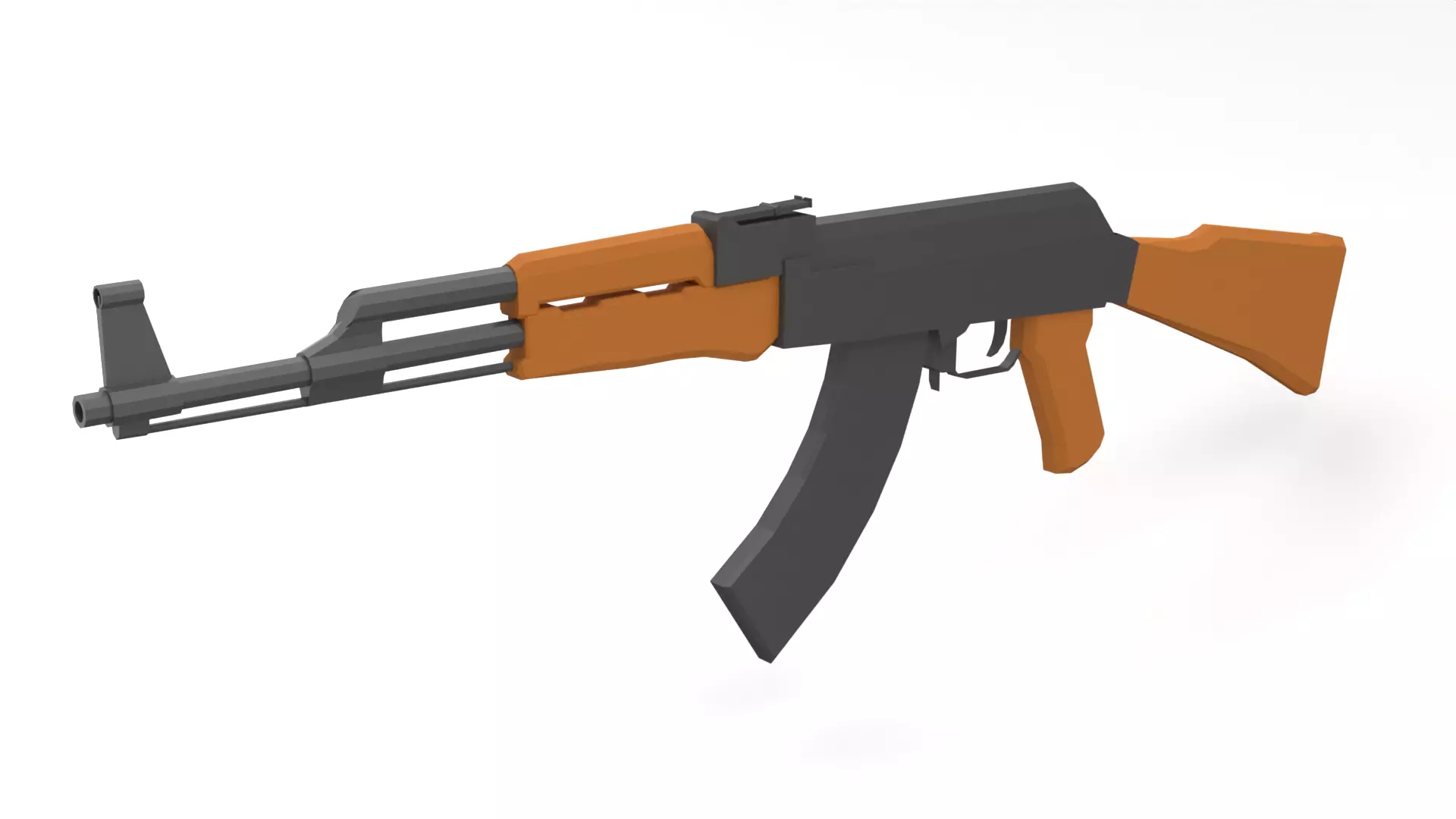 AK-47 Assault Rifle Low Poly Free low-poly 3D model_0