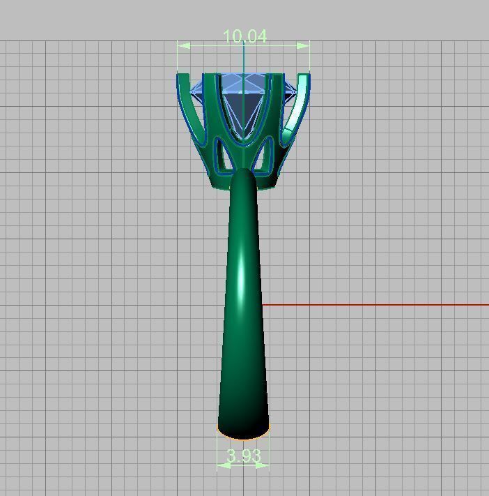 Solitaire ring 3D print model_13