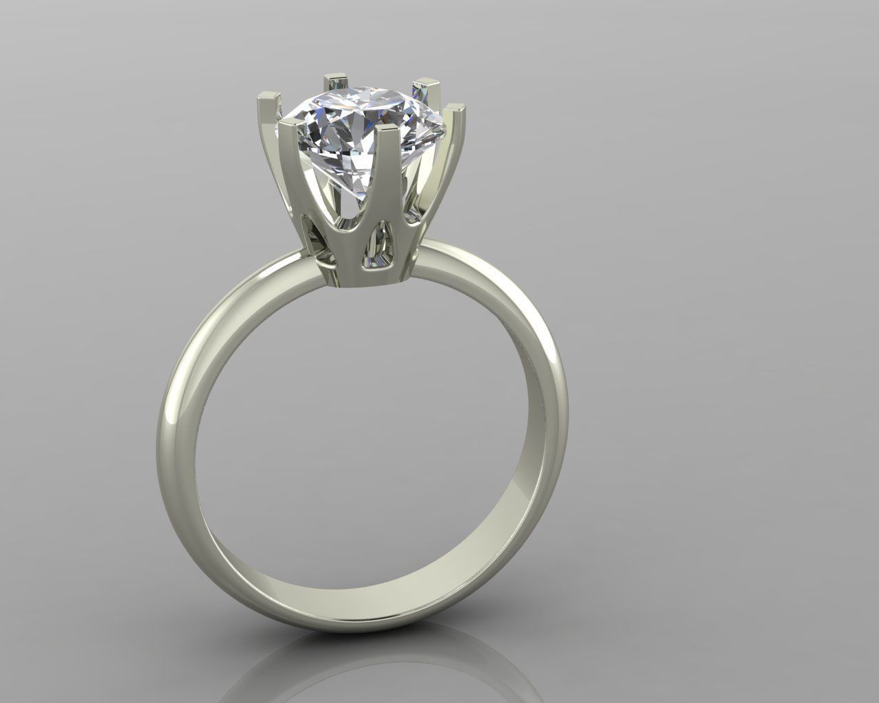 Solitaire ring 3D print model_1