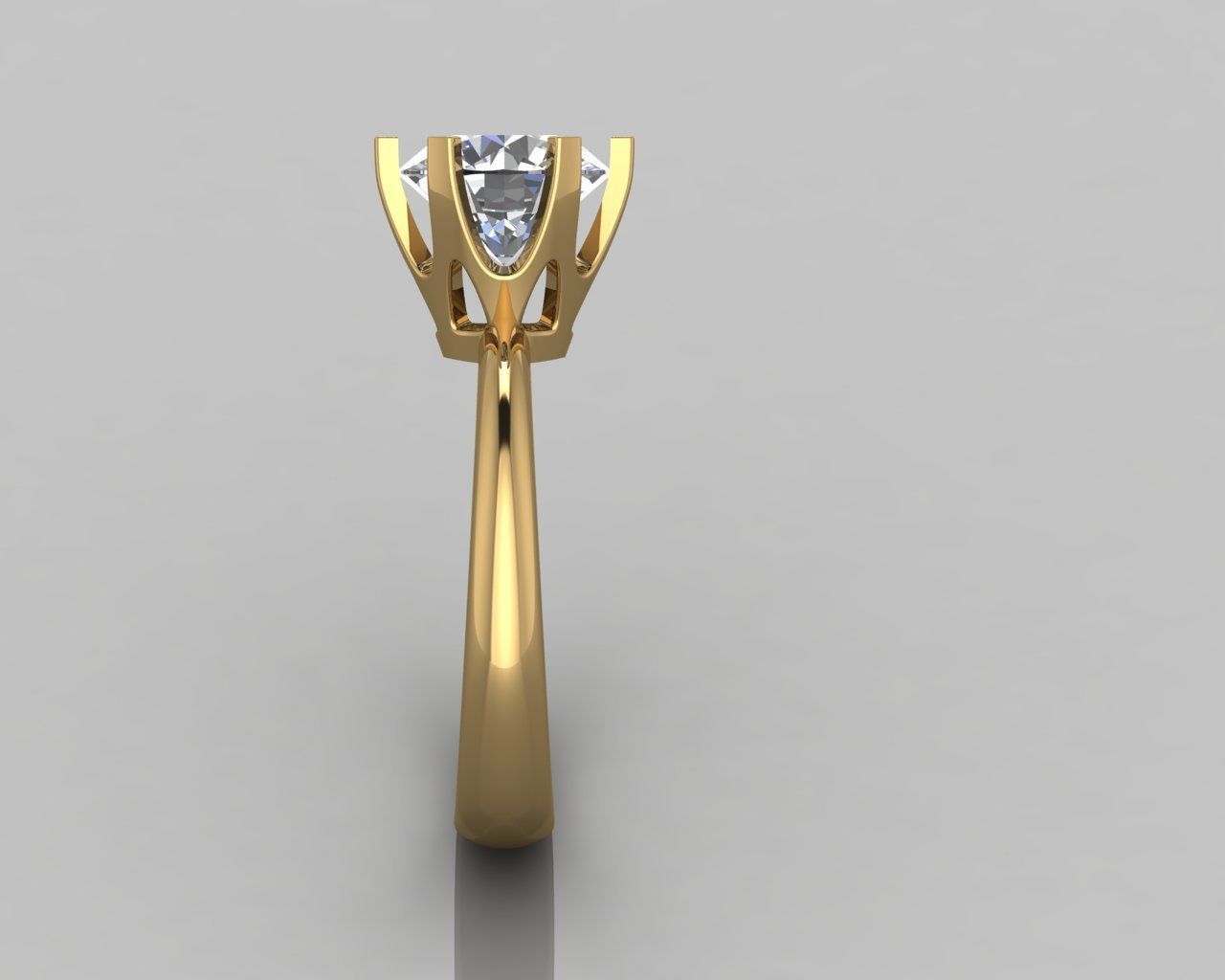 Solitaire ring 3D print model_2