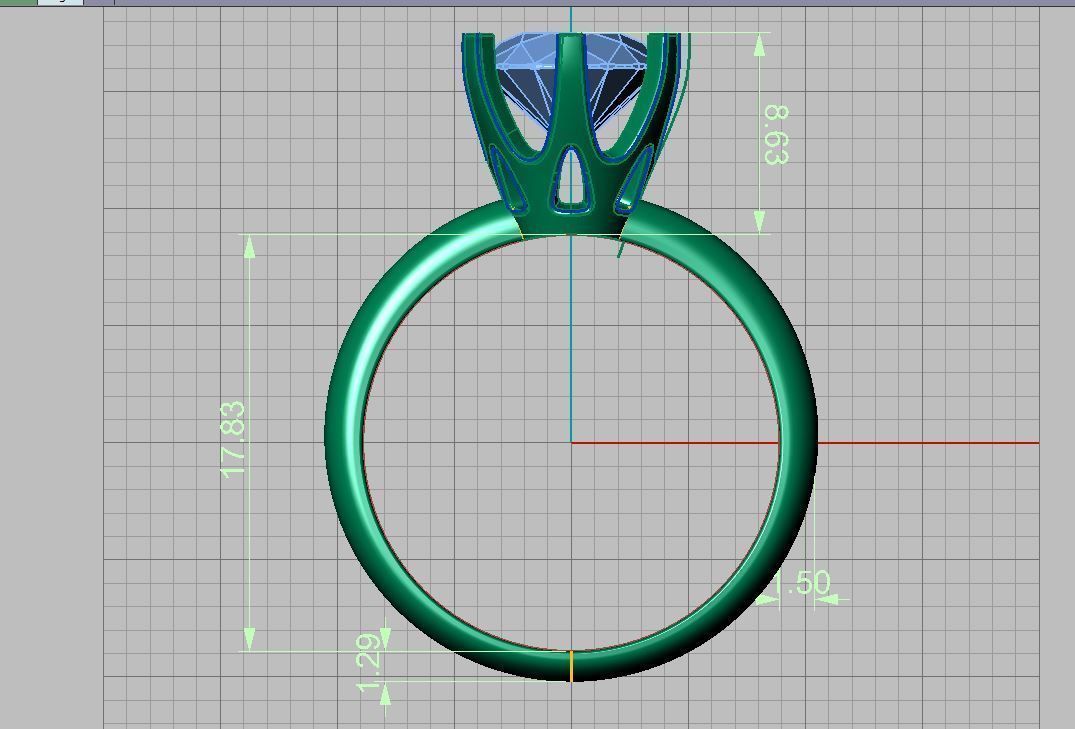 Solitaire ring 3D print model_12
