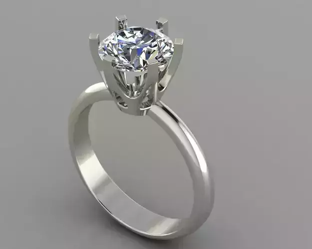 Solitaire ring 3D print model