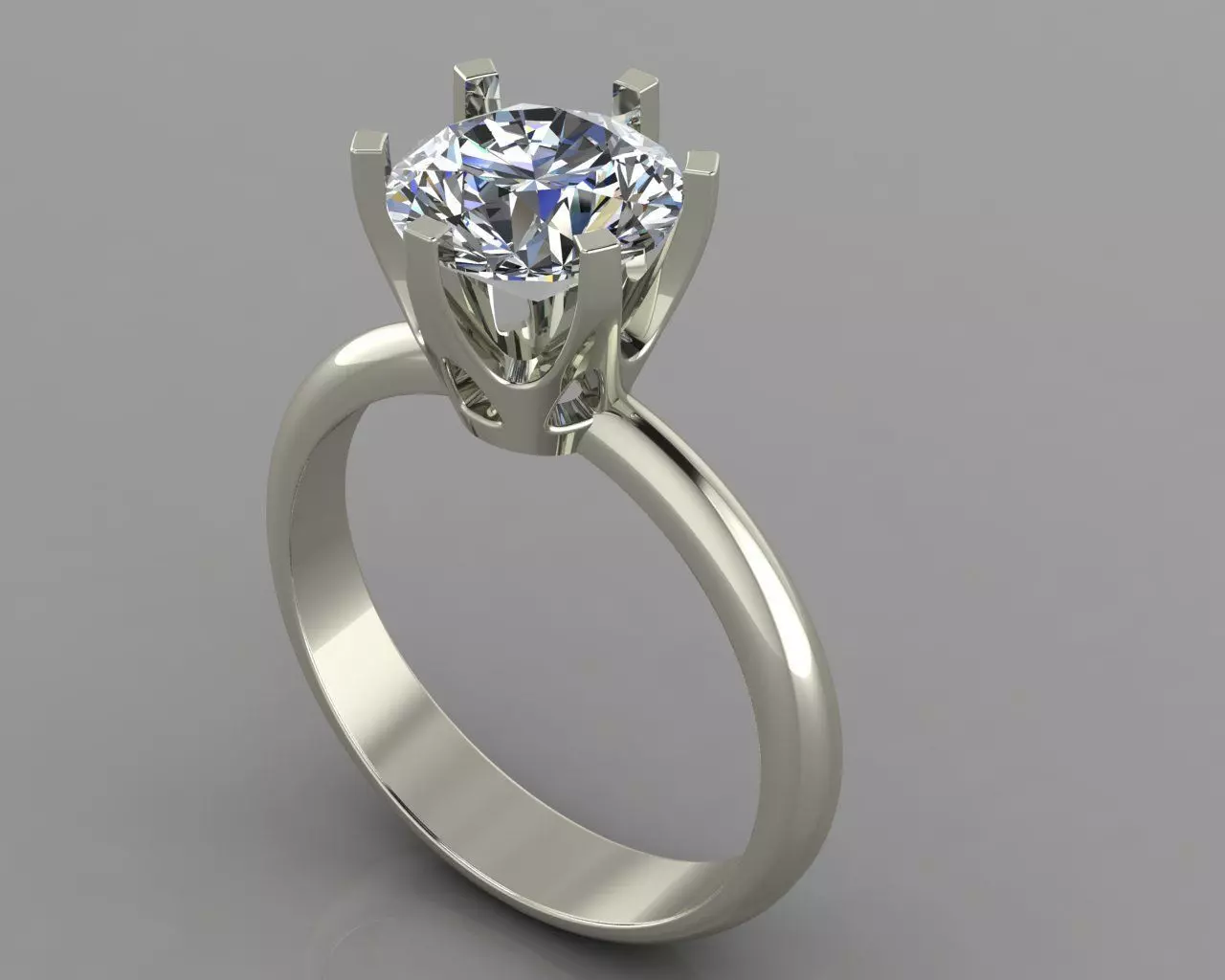 Solitaire ring 3D print model_0