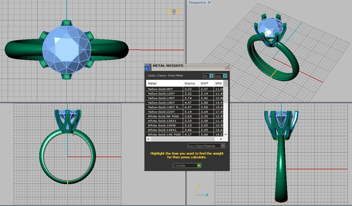Solitaire ring 3D print model_10