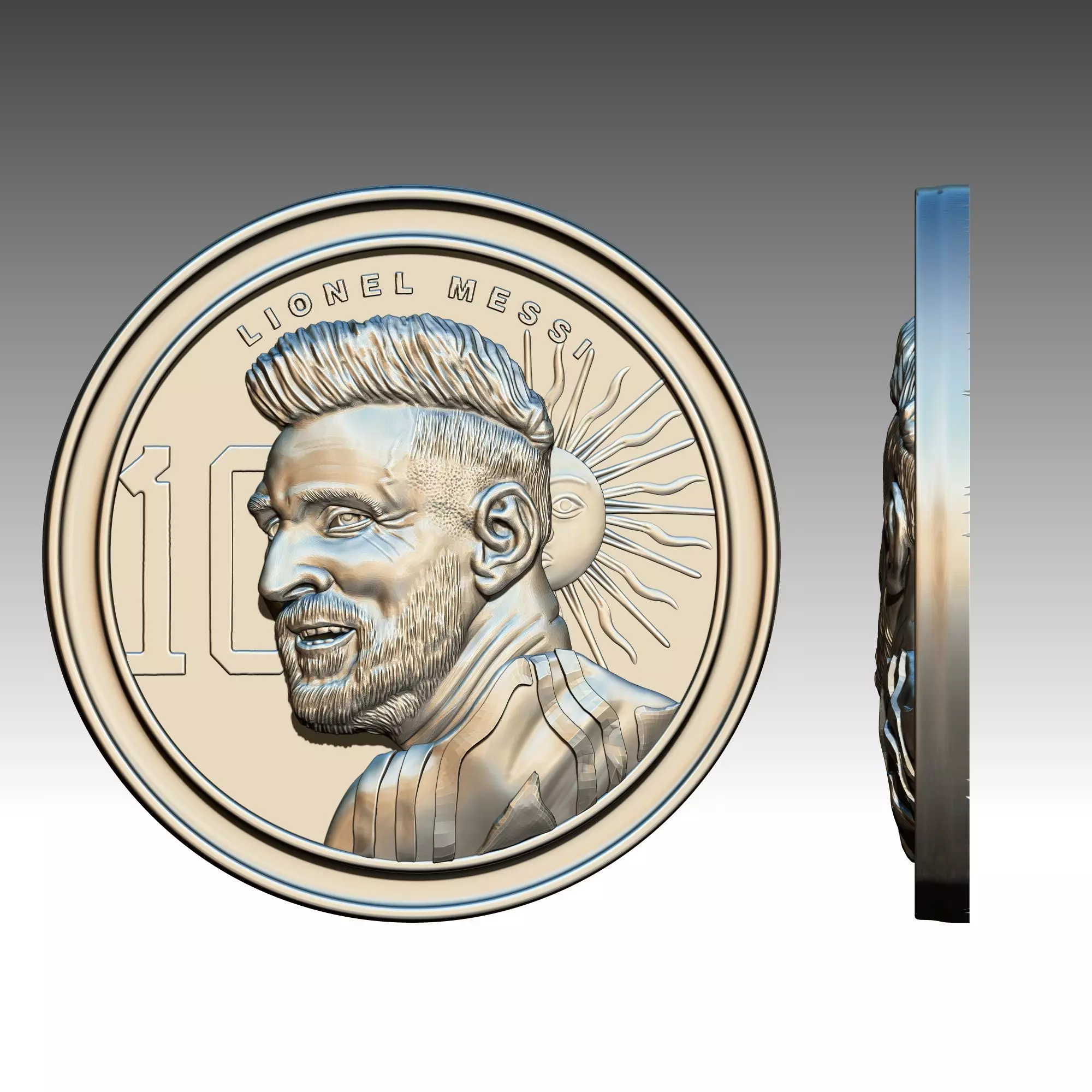Moneda Lionel Messi 3D print model