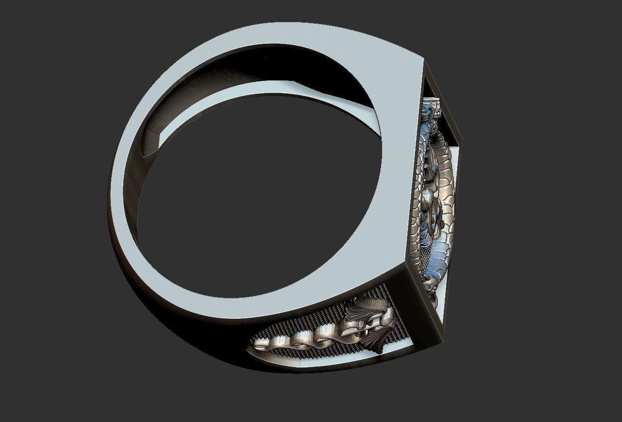 Caduceus Ouroboros Ring 3D print model_17