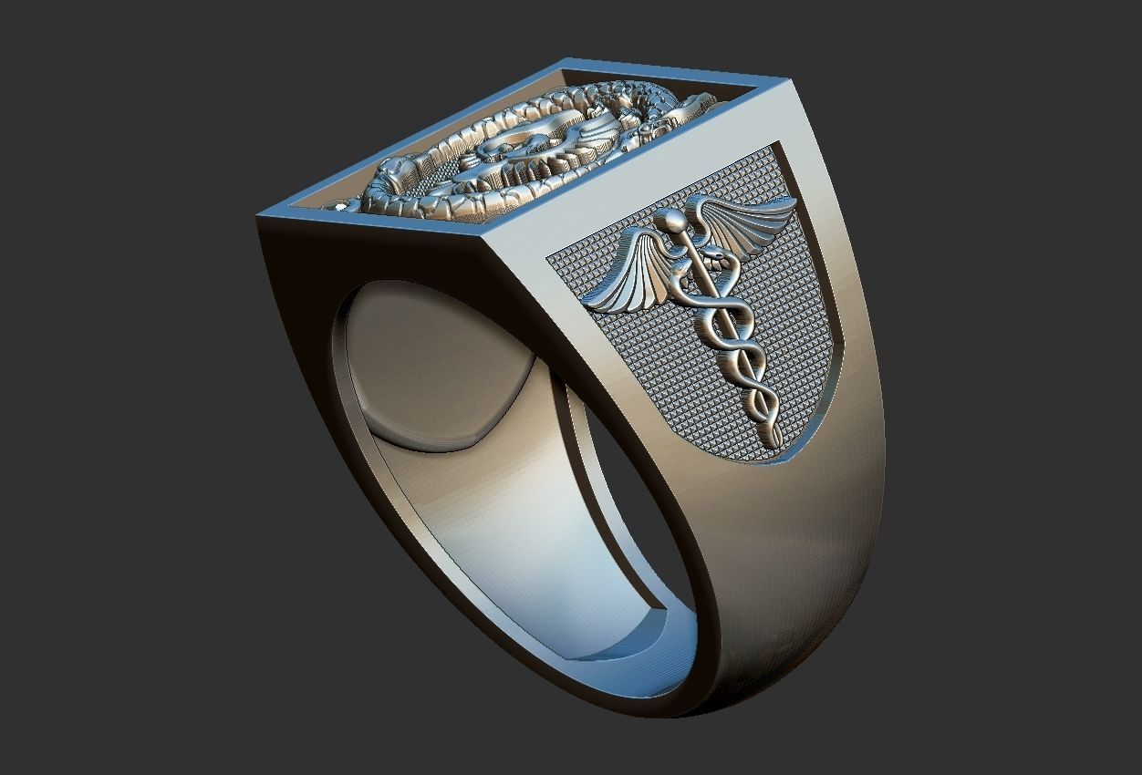 Caduceus Ouroboros Ring 3D print model_5