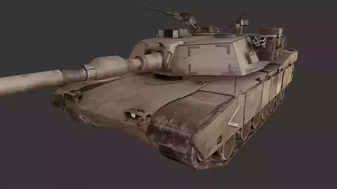 M1 Abrams tank Low-poly 3D model