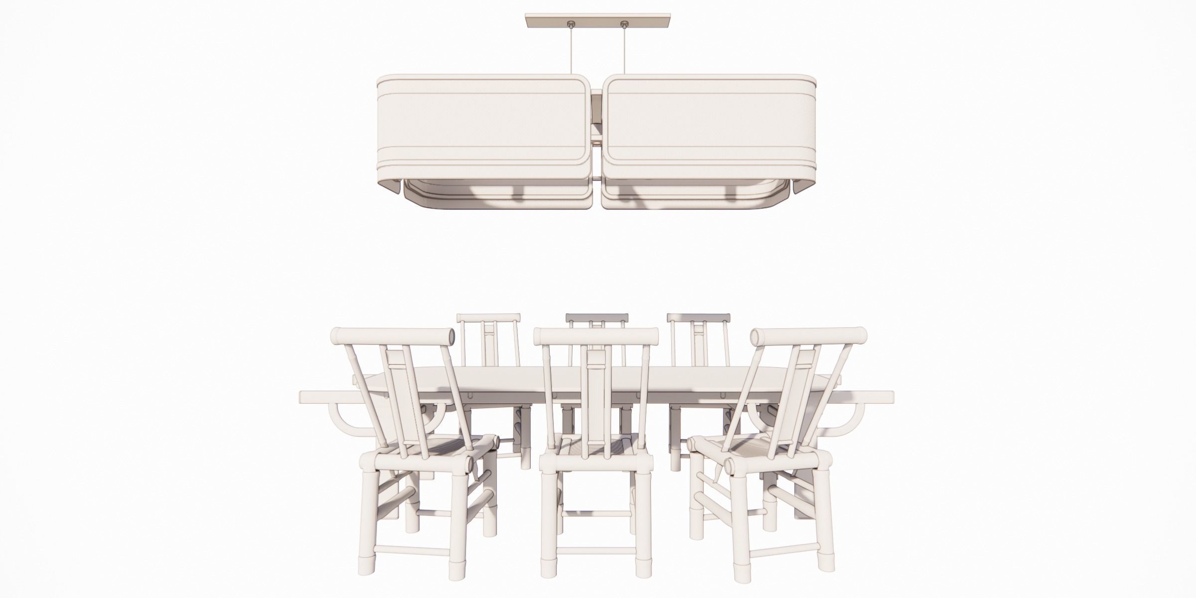 PALANQUIN TABLE SET Low-poly 3D model_9
