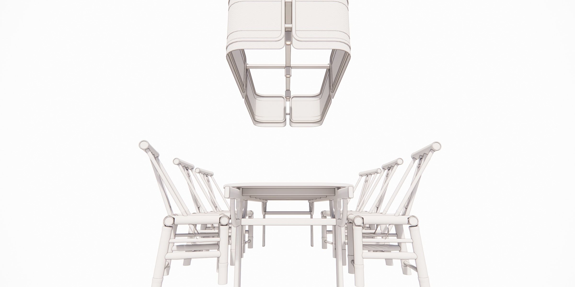 PALANQUIN TABLE SET Low-poly 3D model_14