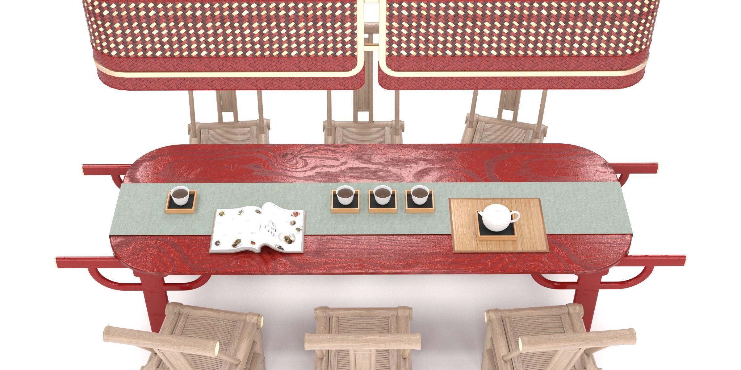 PALANQUIN TABLE SET Low-poly 3D model_8