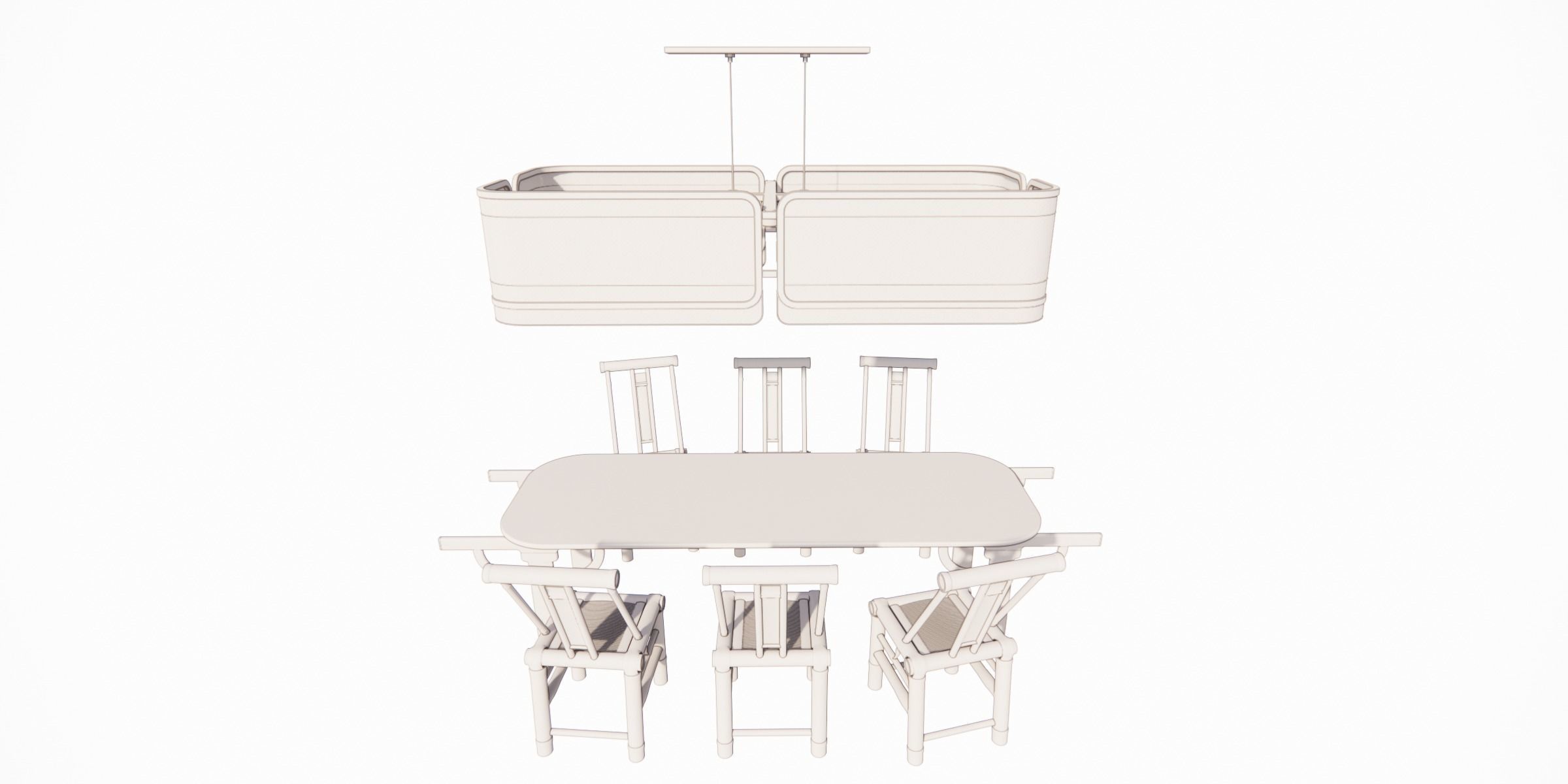 PALANQUIN TABLE SET Low-poly 3D model_11