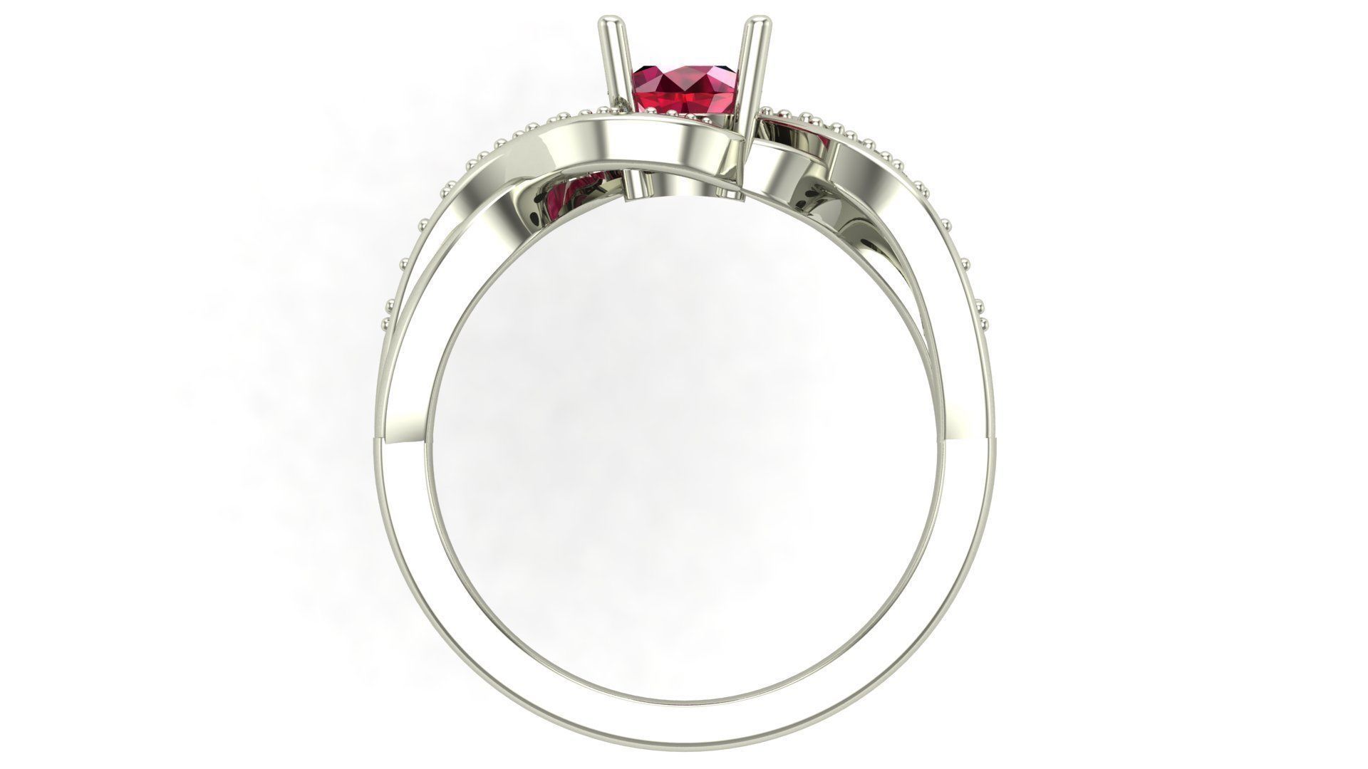 Twisted Gold And Diamond Engagement Ring 3D model 3D print model 3D print model_1