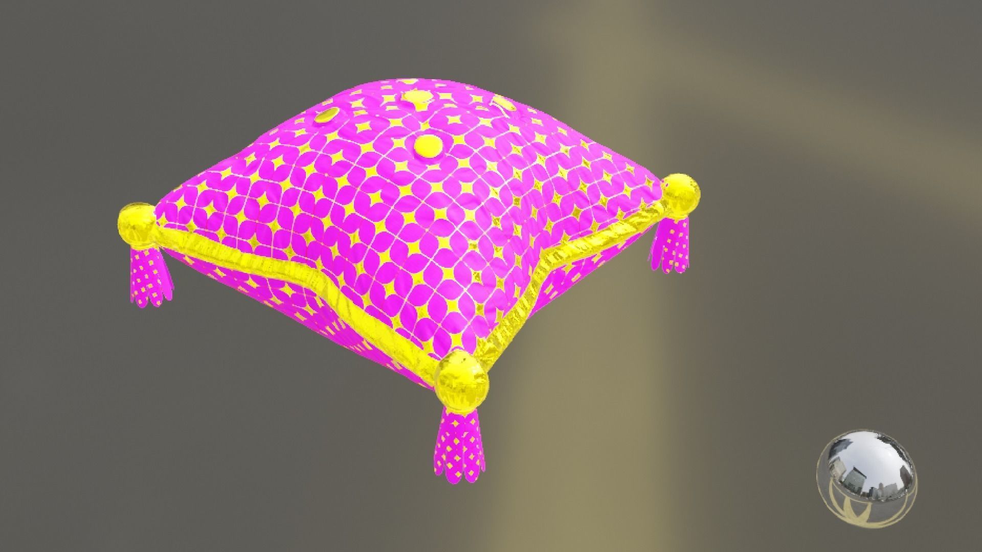 Royal Pillow Set Low-poly 3D model_11
