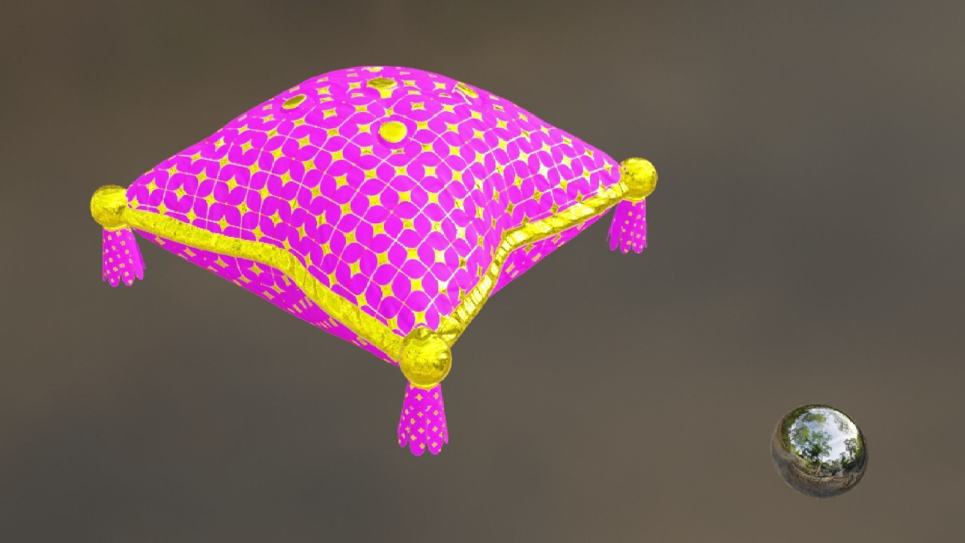 Royal Pillow Set Low-poly 3D model_12