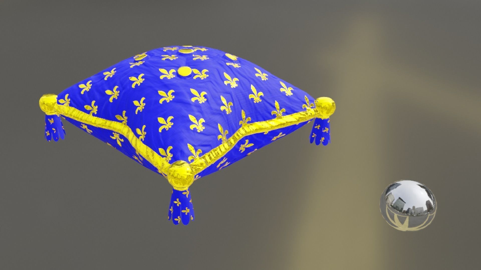 Royal Pillow Set Low-poly 3D model_29