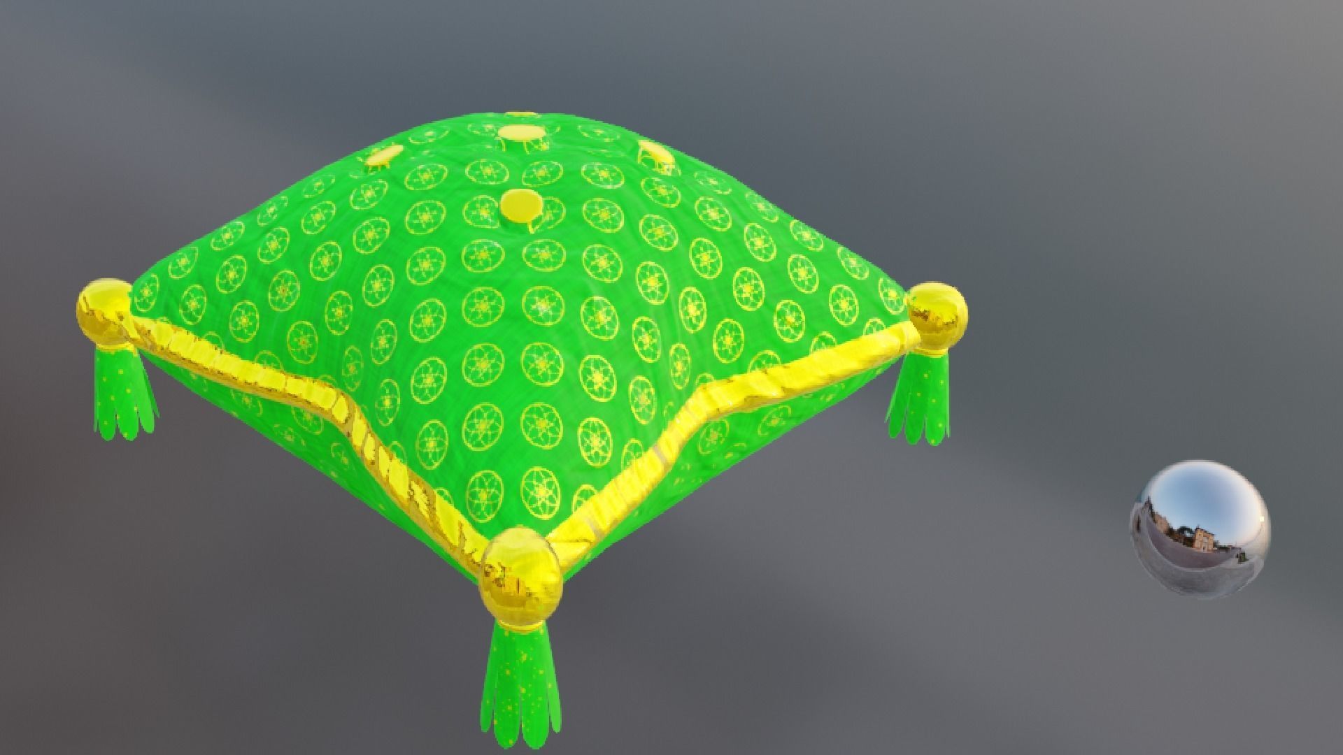 Royal Pillow Set Low-poly 3D model_42