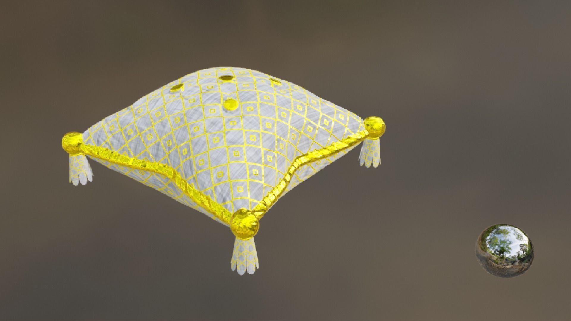 Royal Pillow Set Low-poly 3D model_15