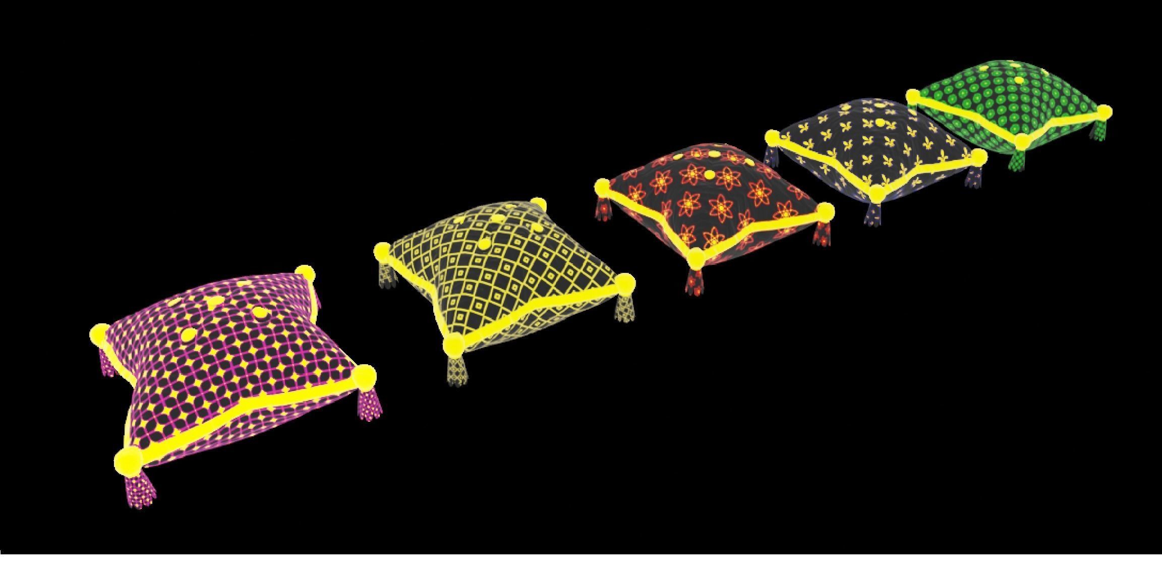 Royal Pillow Set Low-poly 3D model_88