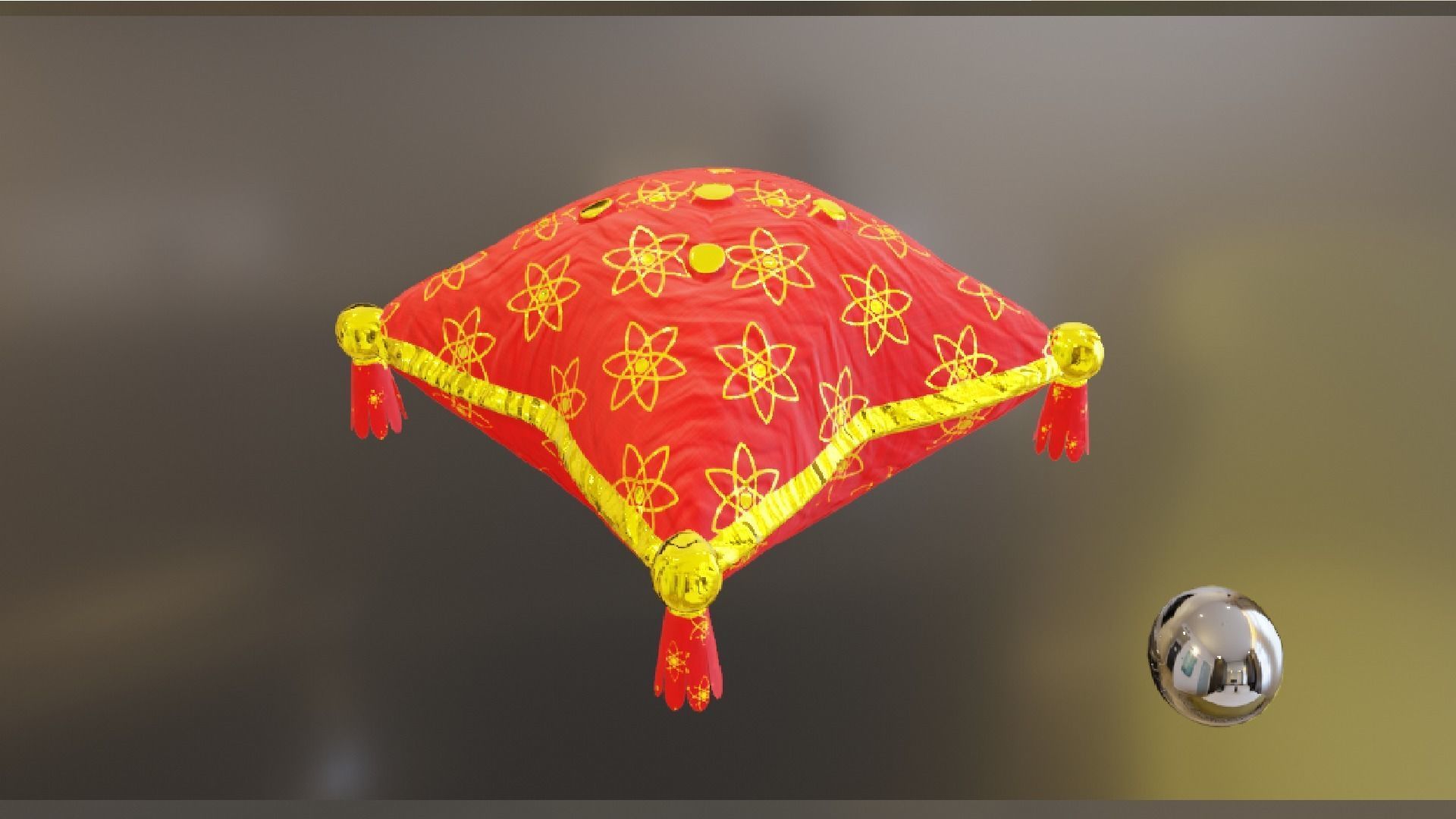 Royal Pillow Set Low-poly 3D model_24