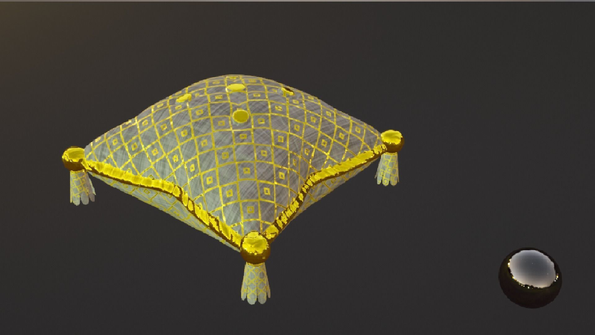 Royal Pillow Set Low-poly 3D model_17