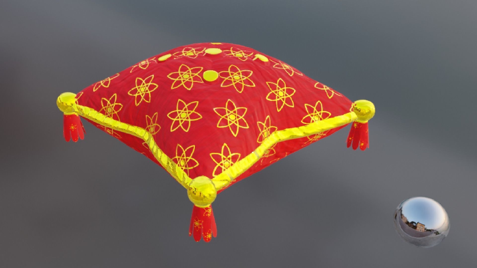 Royal Pillow Set Low-poly 3D model_28