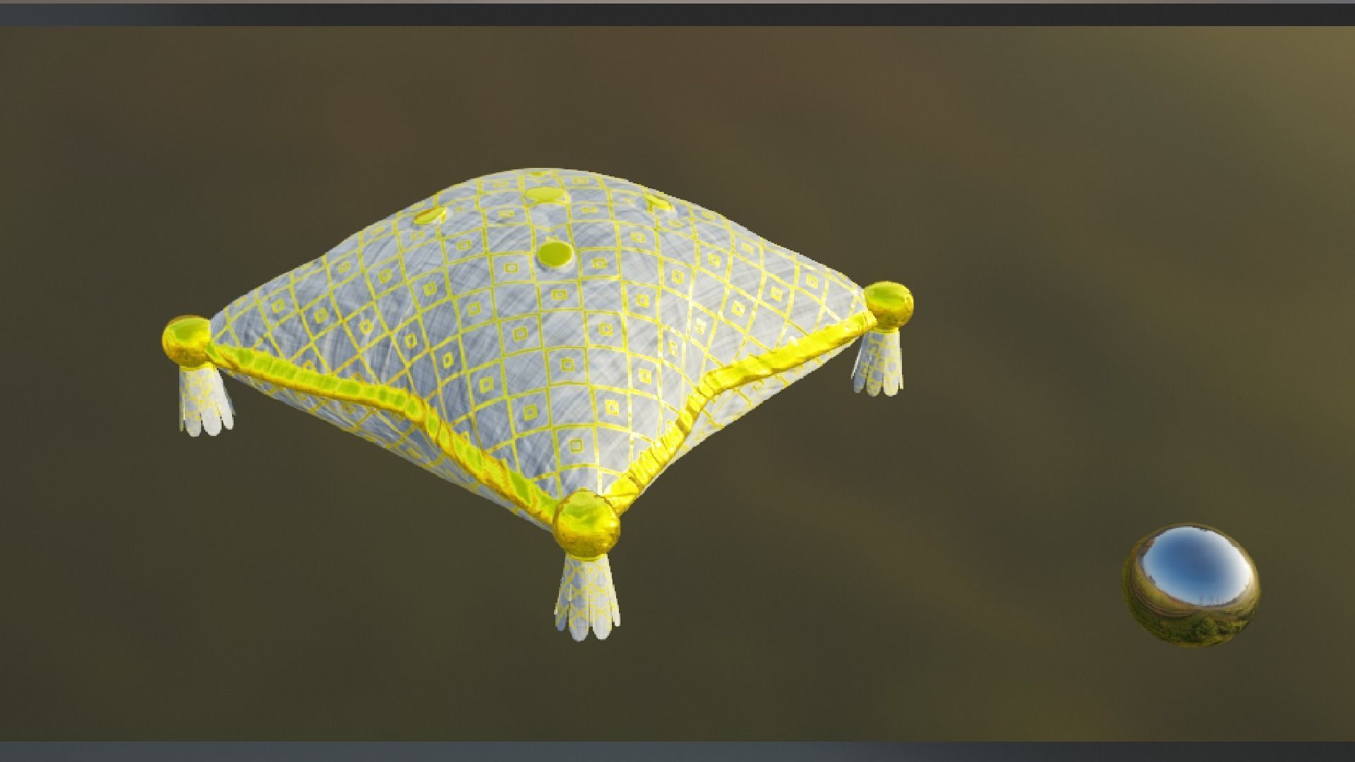 Royal Pillow Set Low-poly 3D model_19