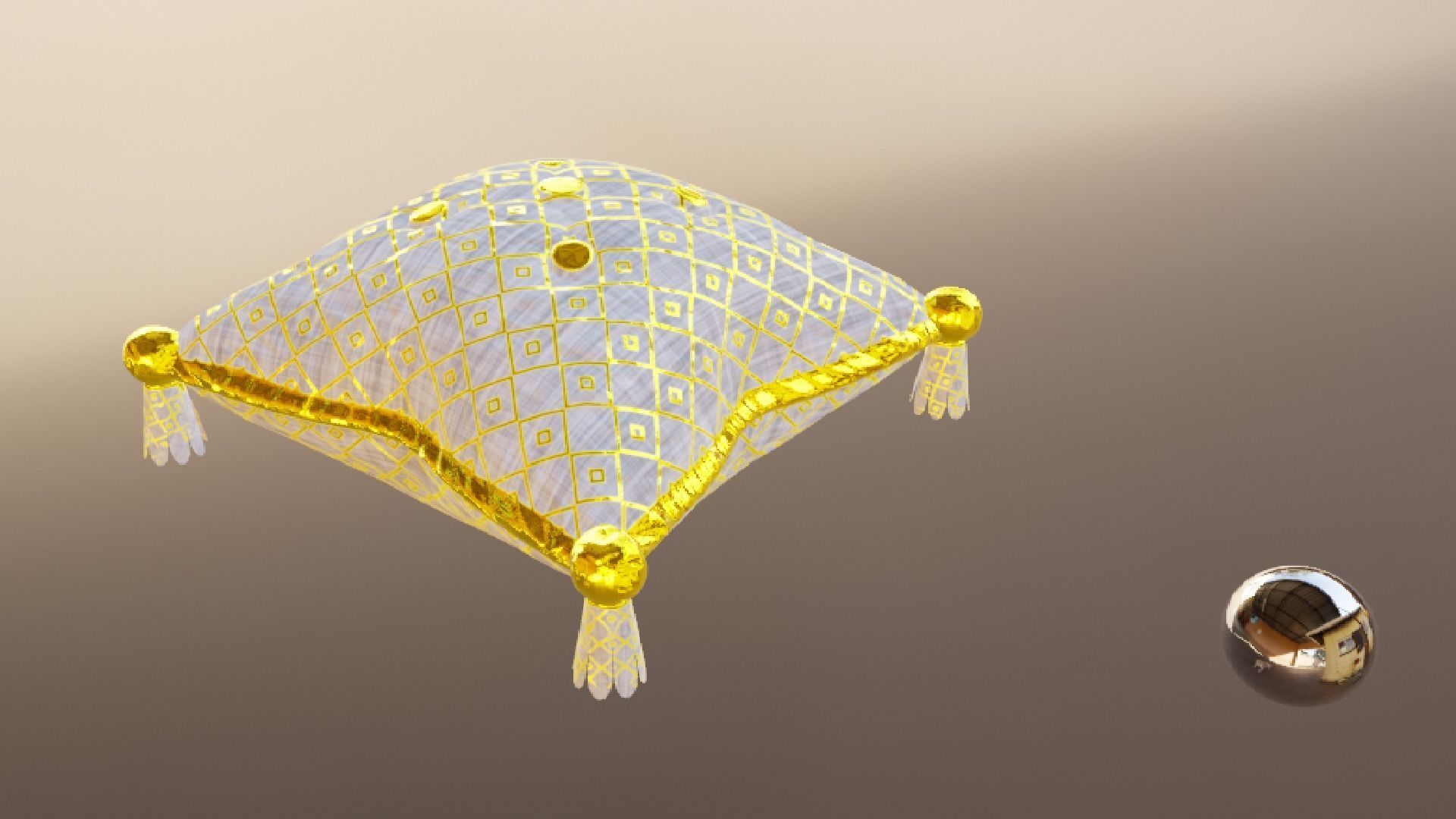 Royal Pillow Set Low-poly 3D model_14