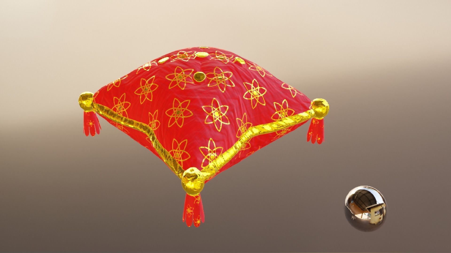 Royal Pillow Set Low-poly 3D model_22