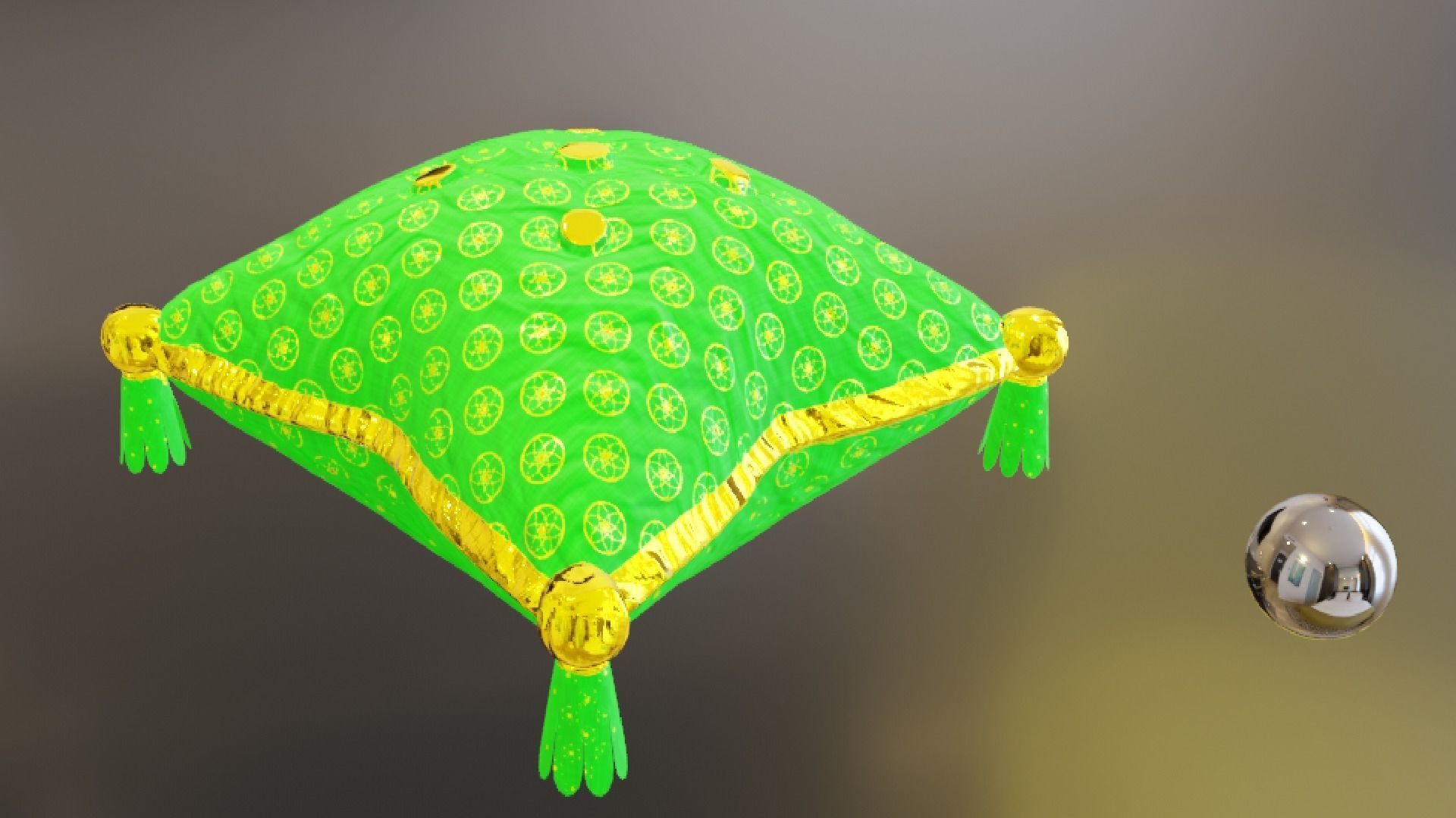 Royal Pillow Set Low-poly 3D model_39