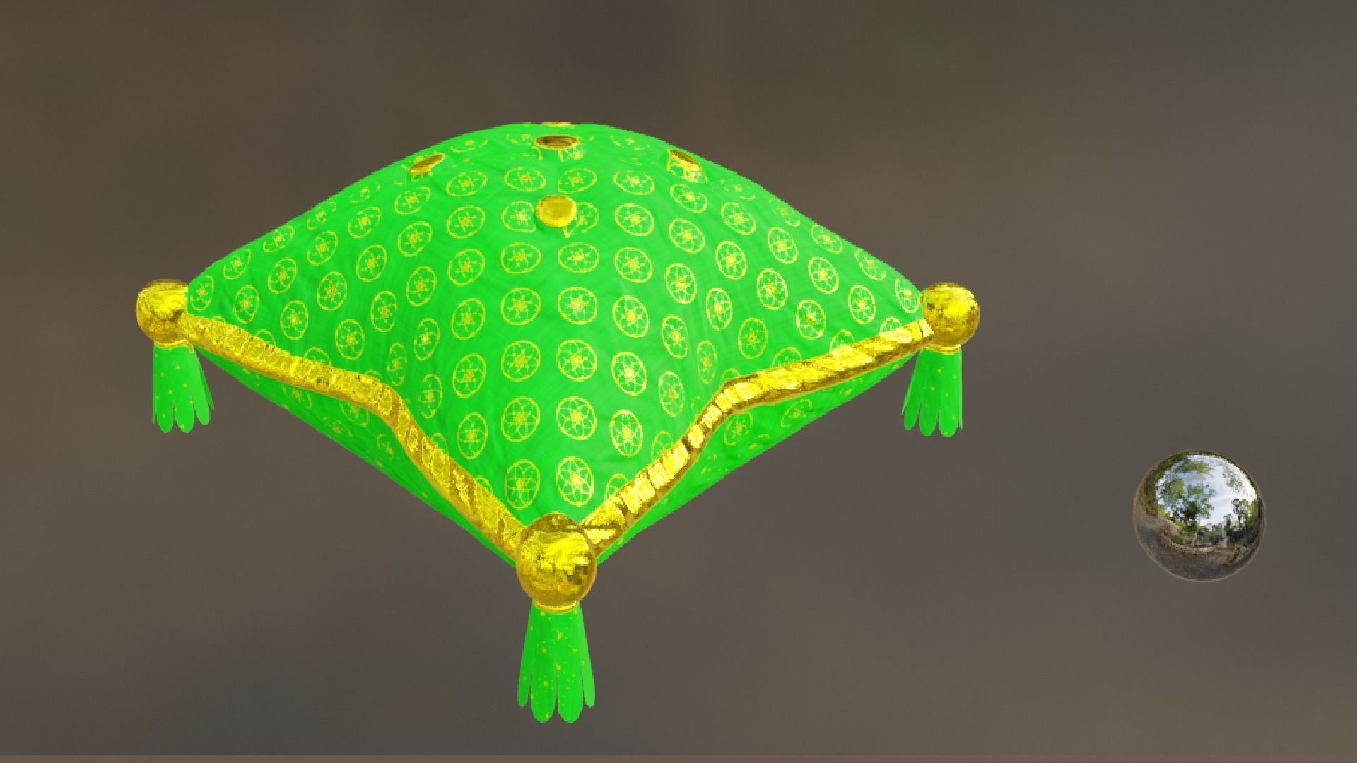 Royal Pillow Set Low-poly 3D model_38