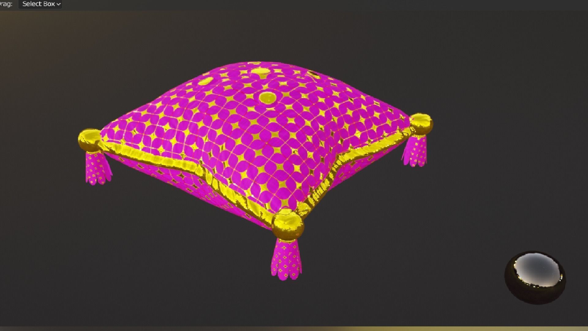 Royal Pillow Set Low-poly 3D model_8