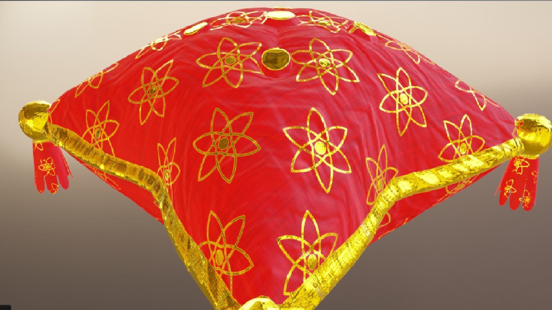 Royal Pillow Set Low-poly 3D model_44