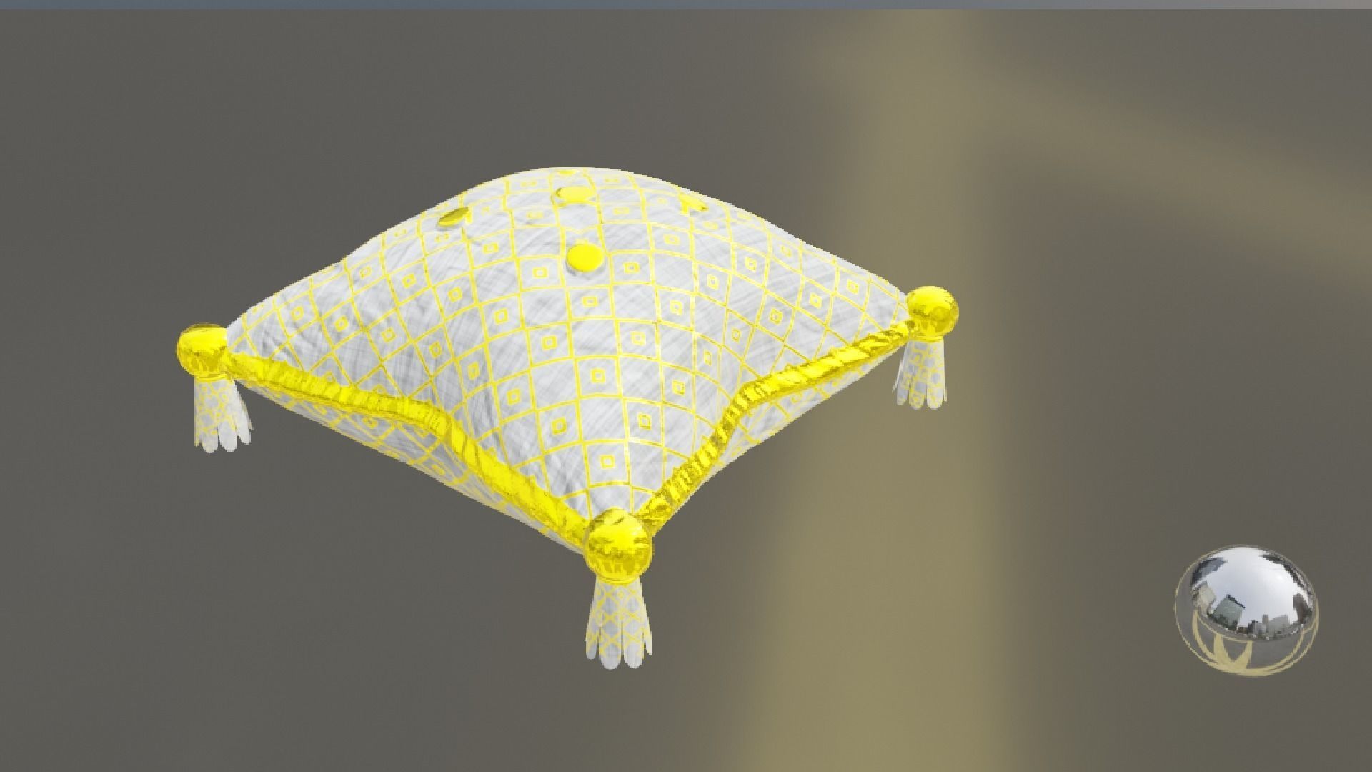 Royal Pillow Set Low-poly 3D model_13