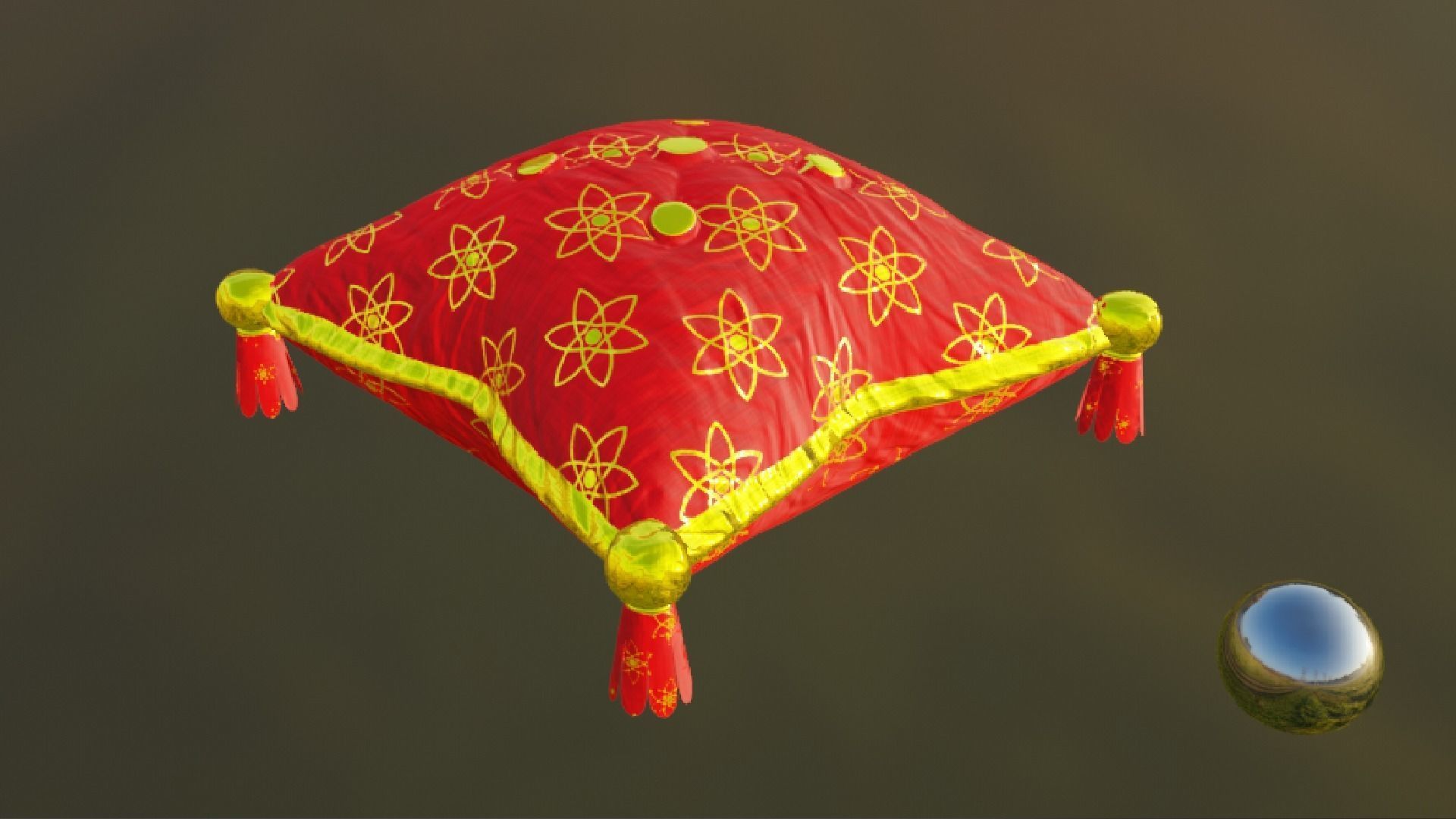 Royal Pillow Set Low-poly 3D model_27