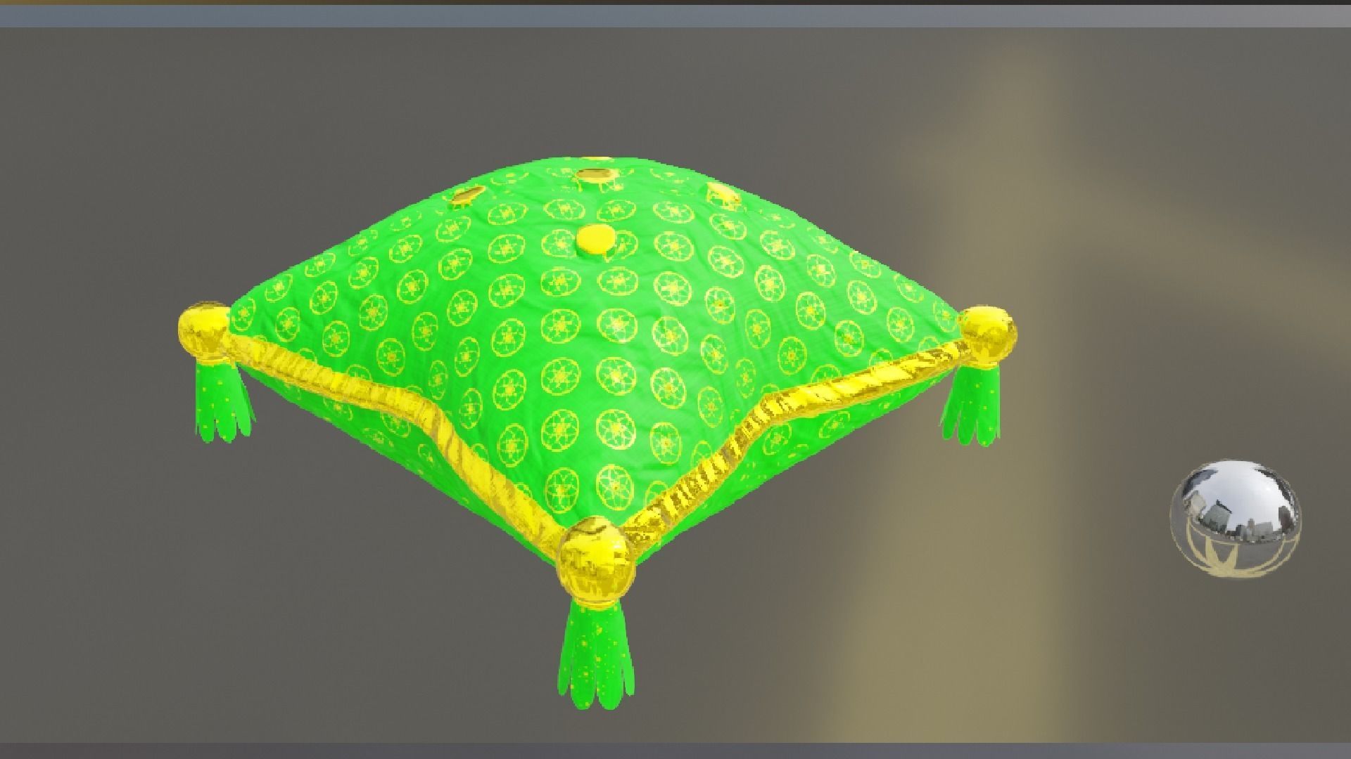 Royal Pillow Set Low-poly 3D model_36