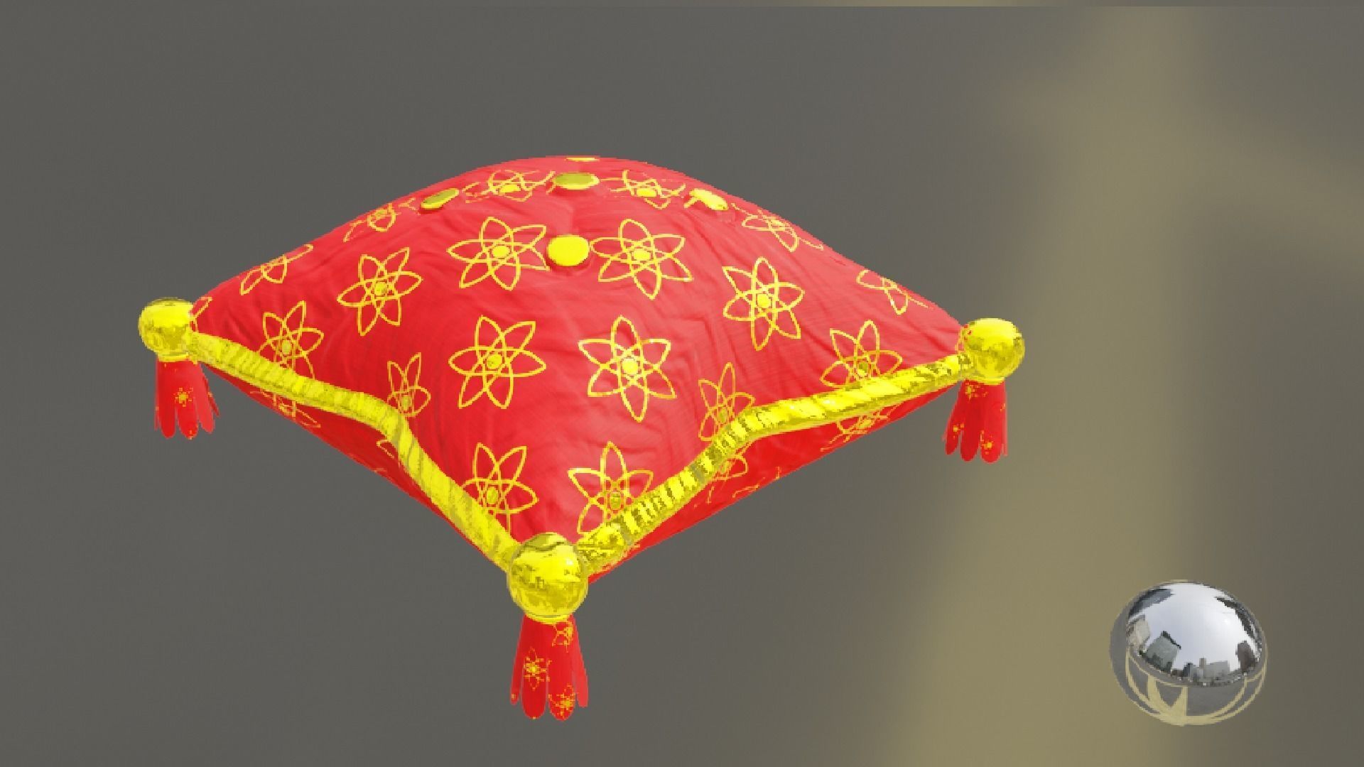 Royal Pillow Set Low-poly 3D model_21