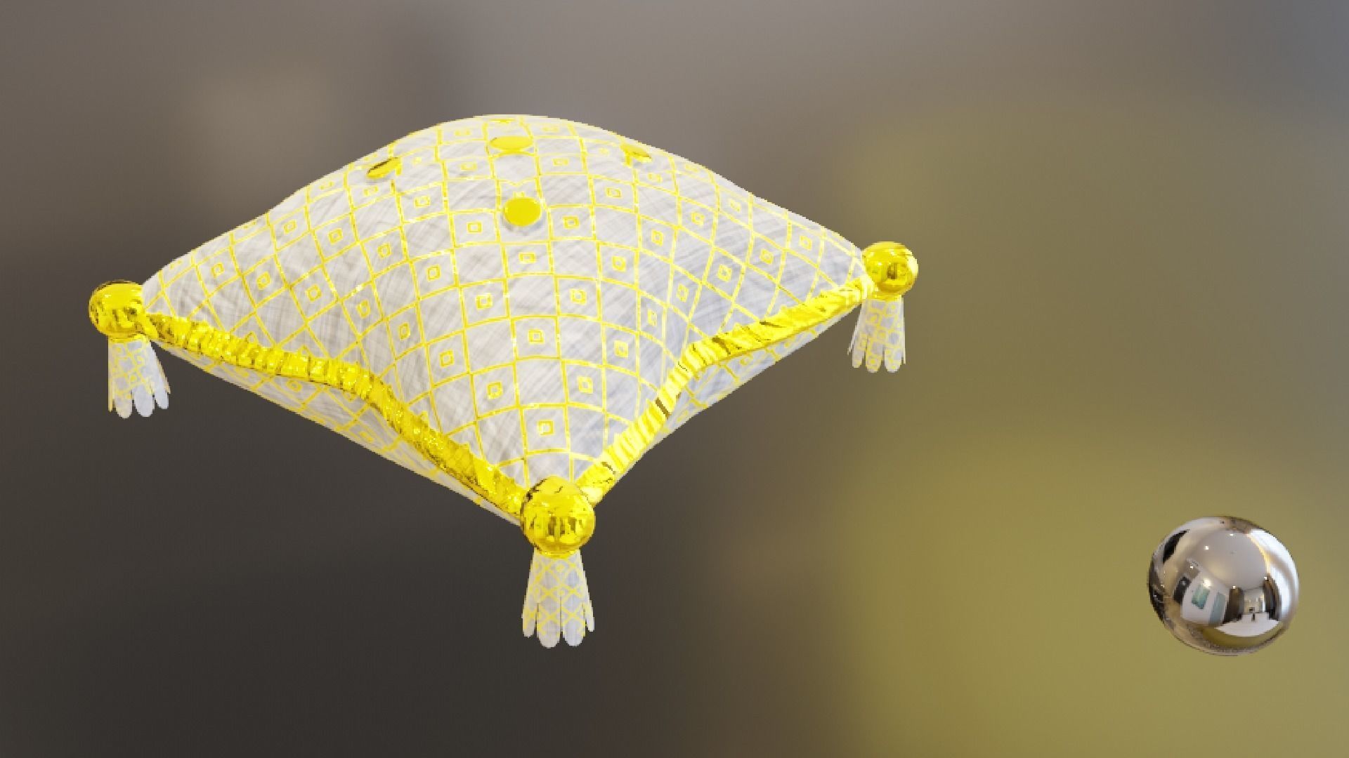 Royal Pillow Set Low-poly 3D model_16