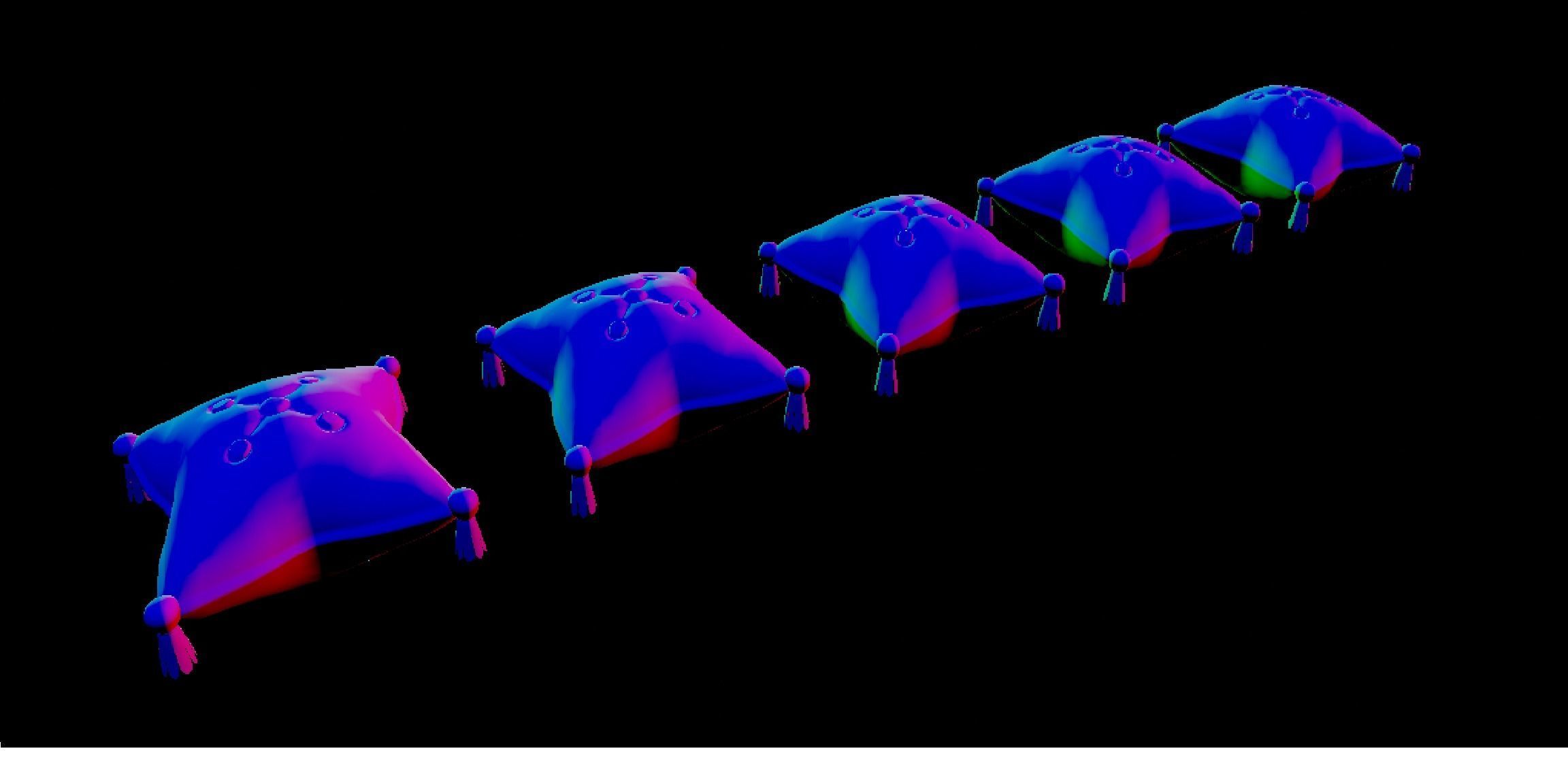 Royal Pillow Set Low-poly 3D model_89