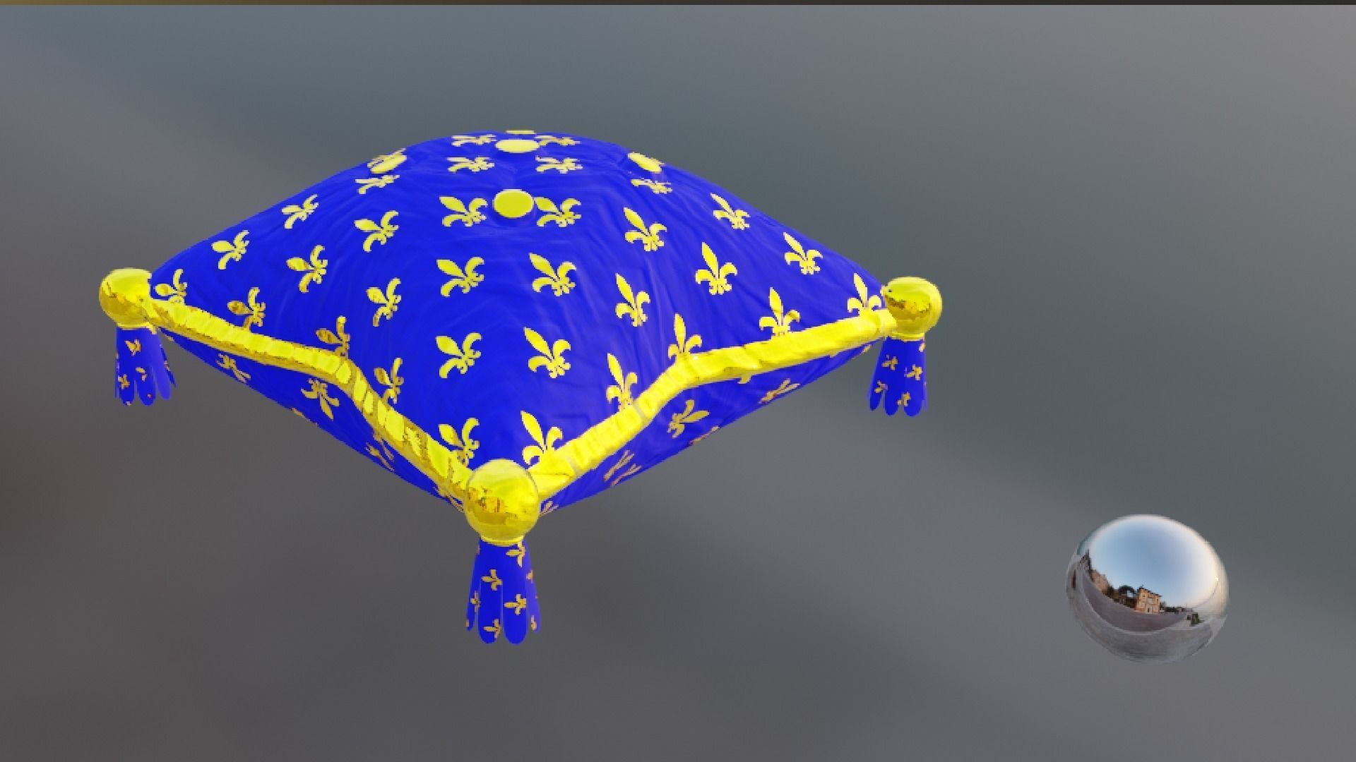 Royal Pillow Set Low-poly 3D model_35