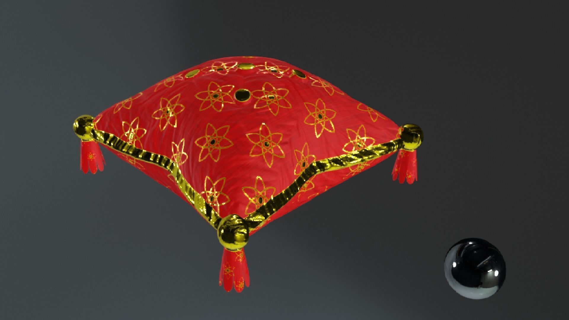 Royal Pillow Set Low-poly 3D model_26