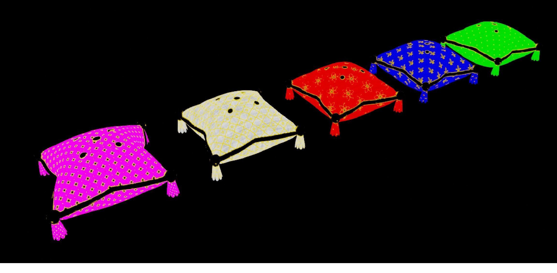 Royal Pillow Set Low-poly 3D model_86