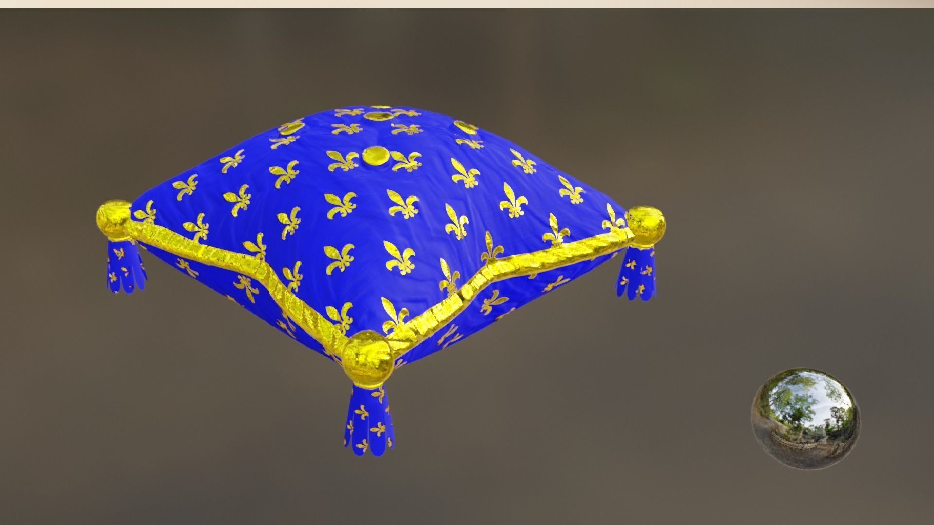 Royal Pillow Set Low-poly 3D model_31