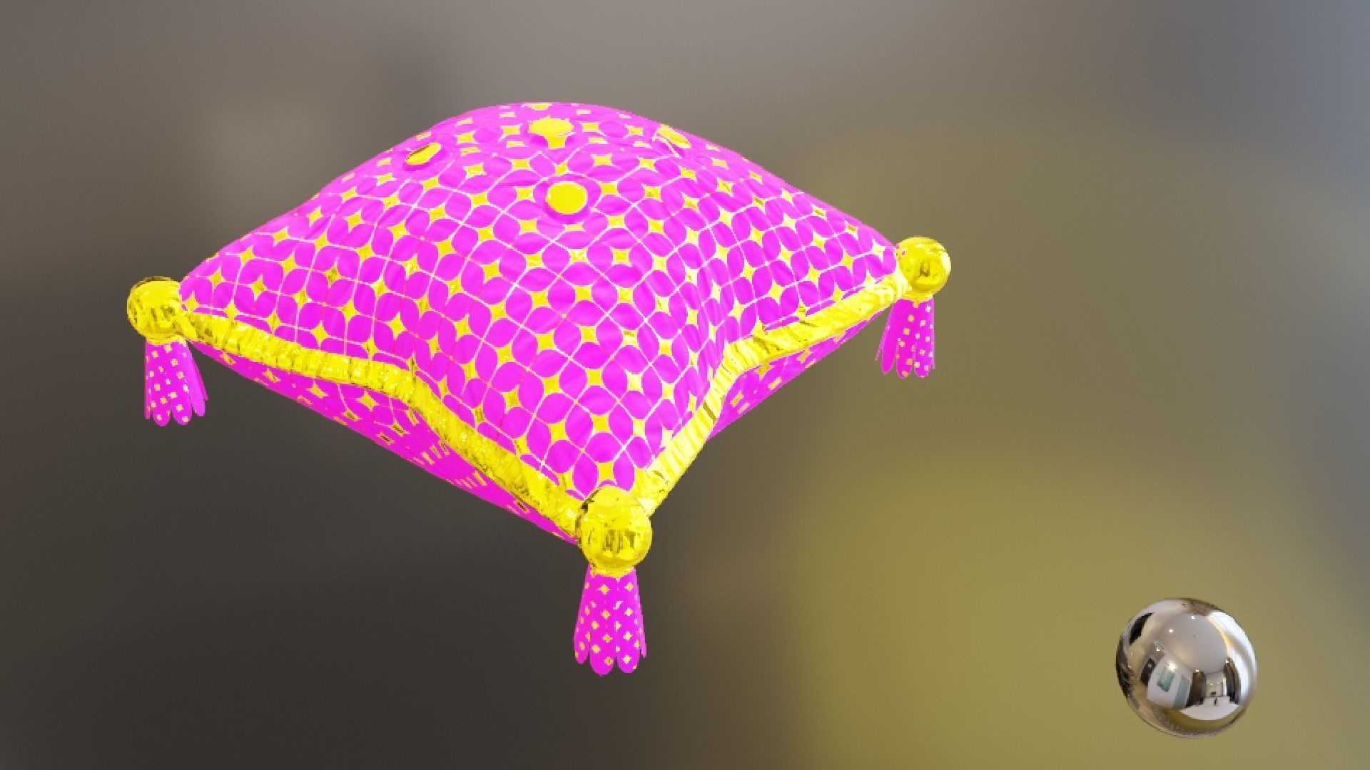 Royal Pillow Set Low-poly 3D model_7