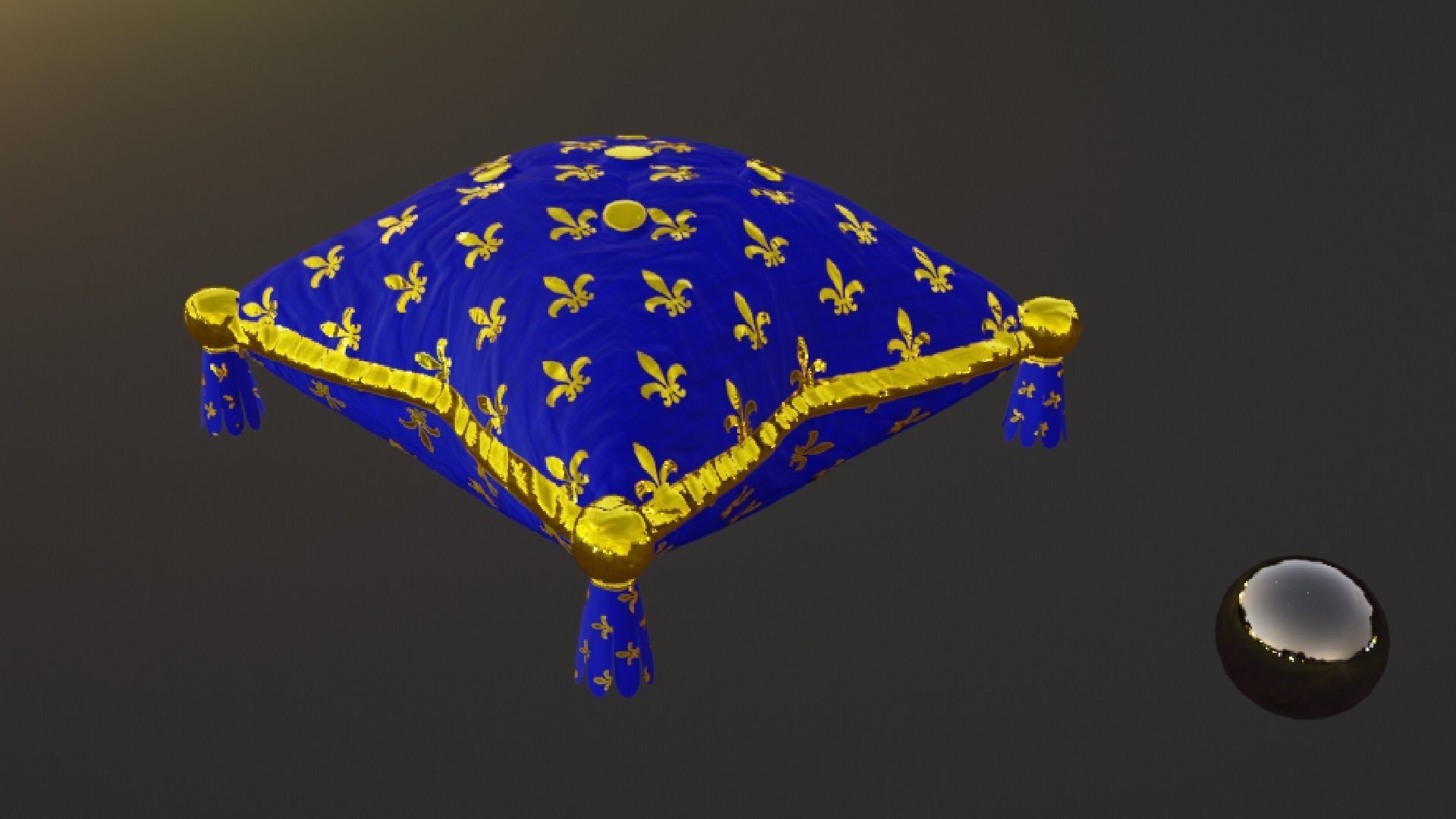 Royal Pillow Set Low-poly 3D model_33