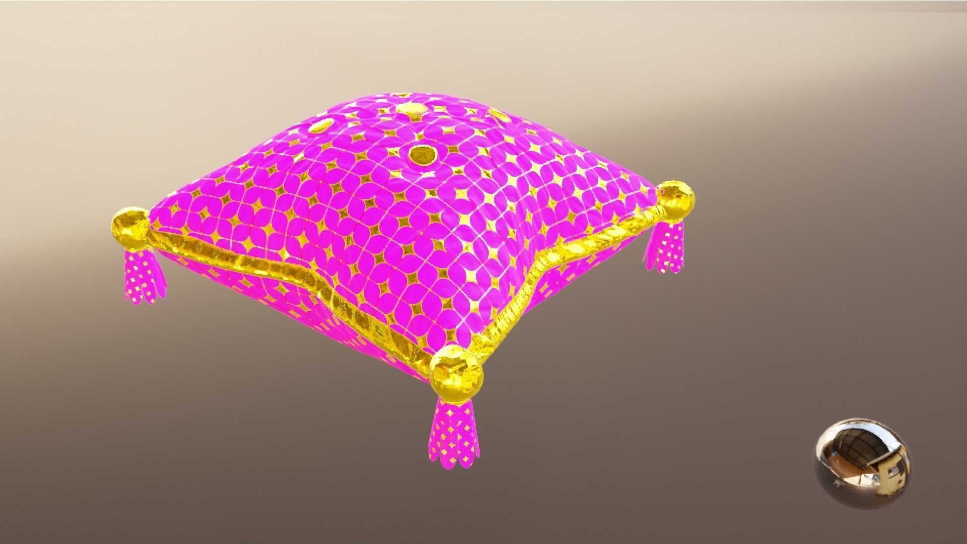 Royal Pillow Set Low-poly 3D model_71