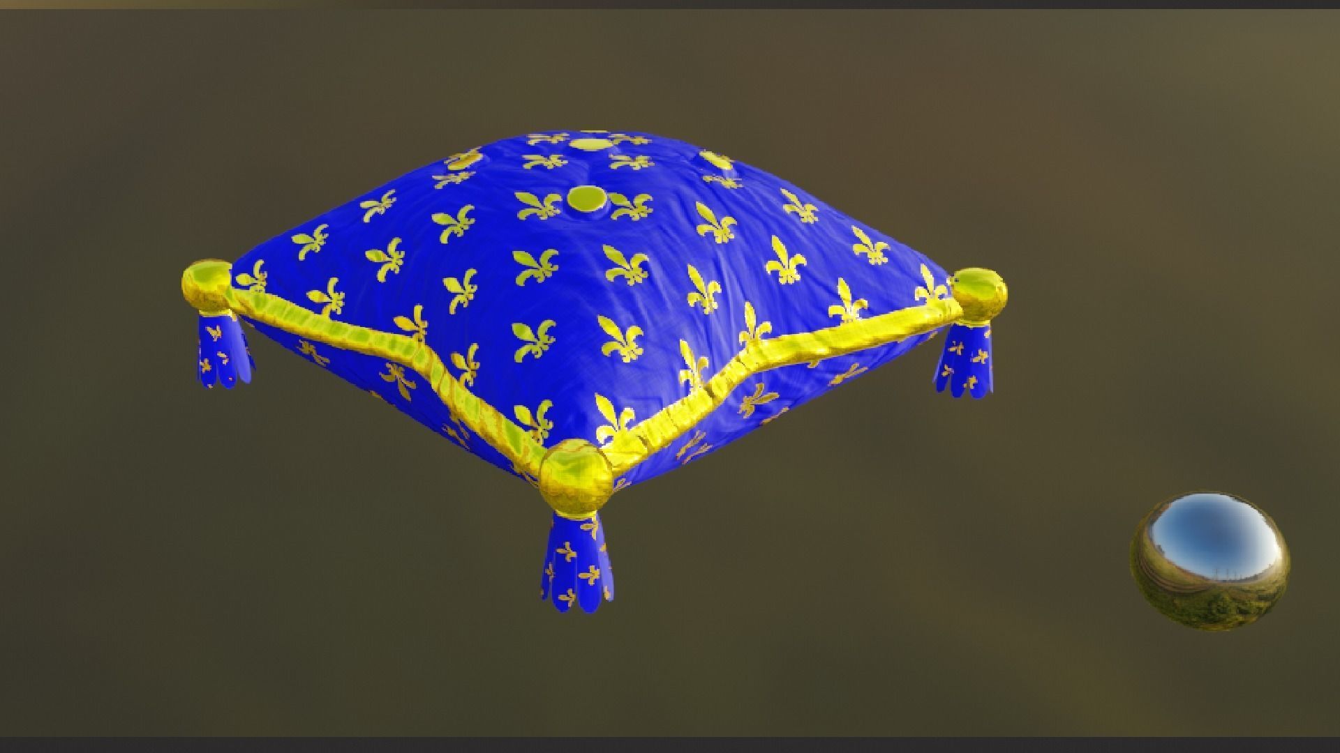 Royal Pillow Set Low-poly 3D model_34