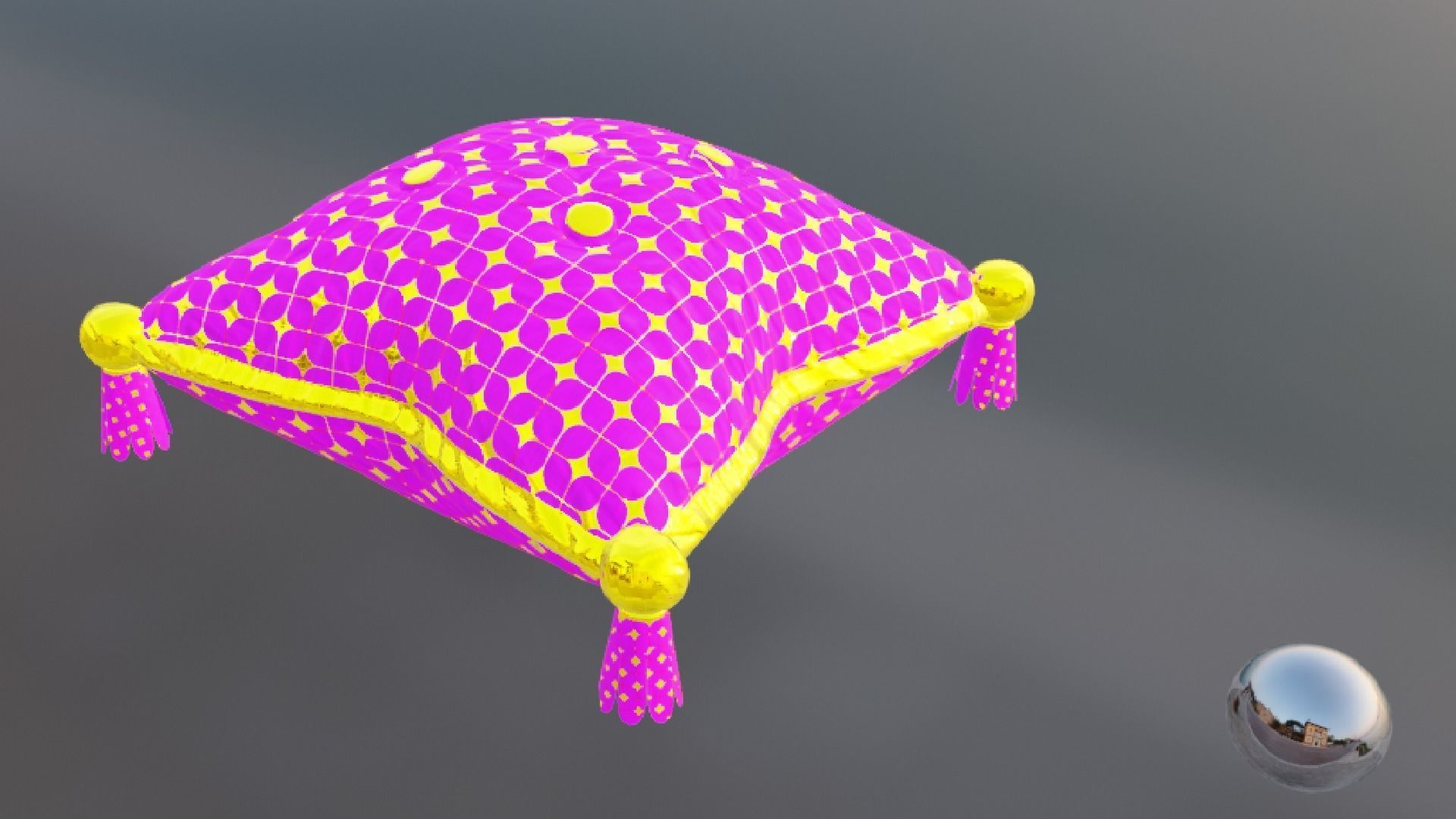 Royal Pillow Set Low-poly 3D model_10