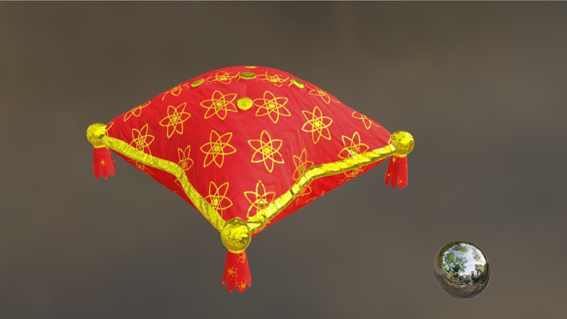 Royal Pillow Set Low-poly 3D model_23